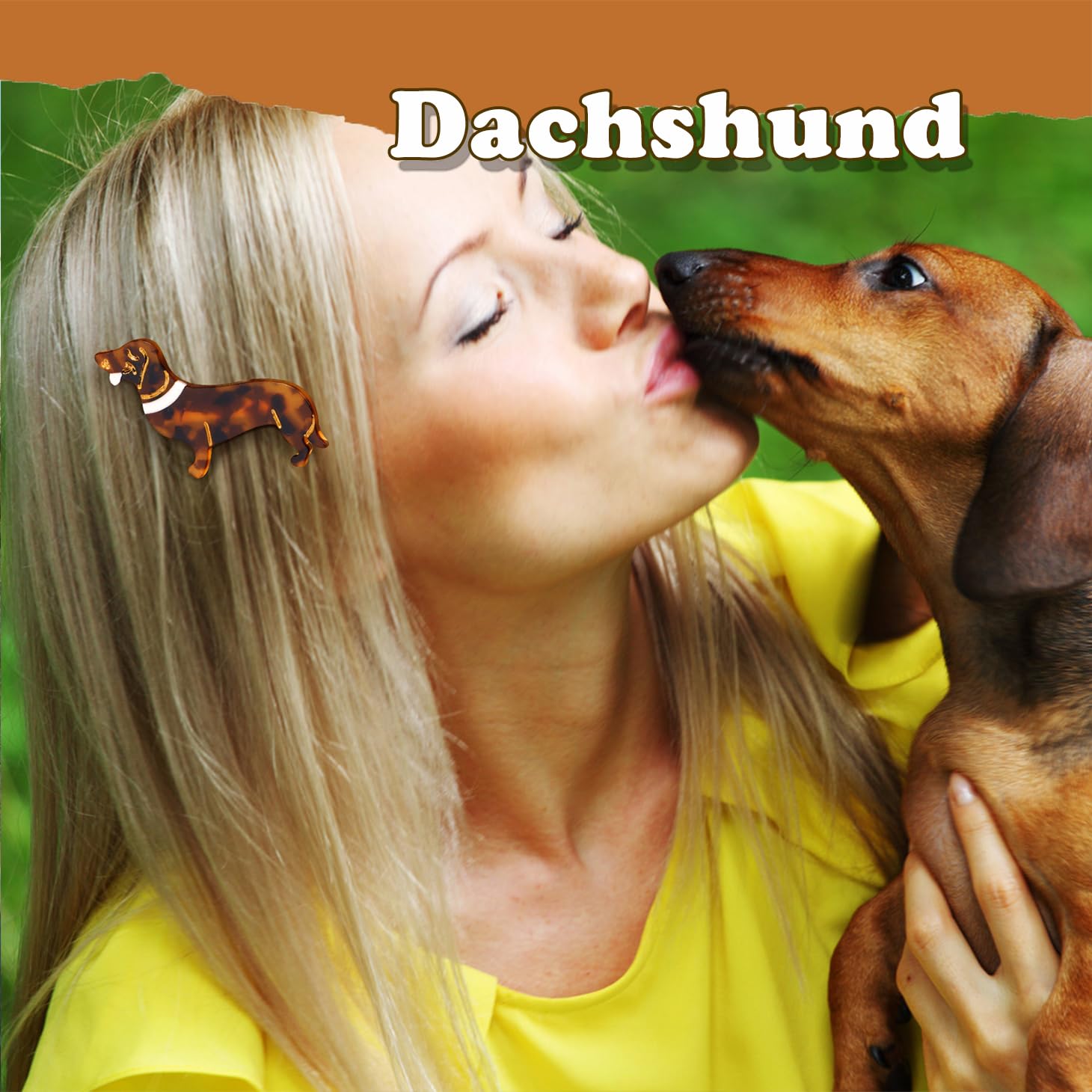 2PCS Dachshund Gift for Women Girls, Cute Dog Hair Clips Acetate Hairpins Puppy Lover Animal Pet Hair Pins Accessories - Image 7