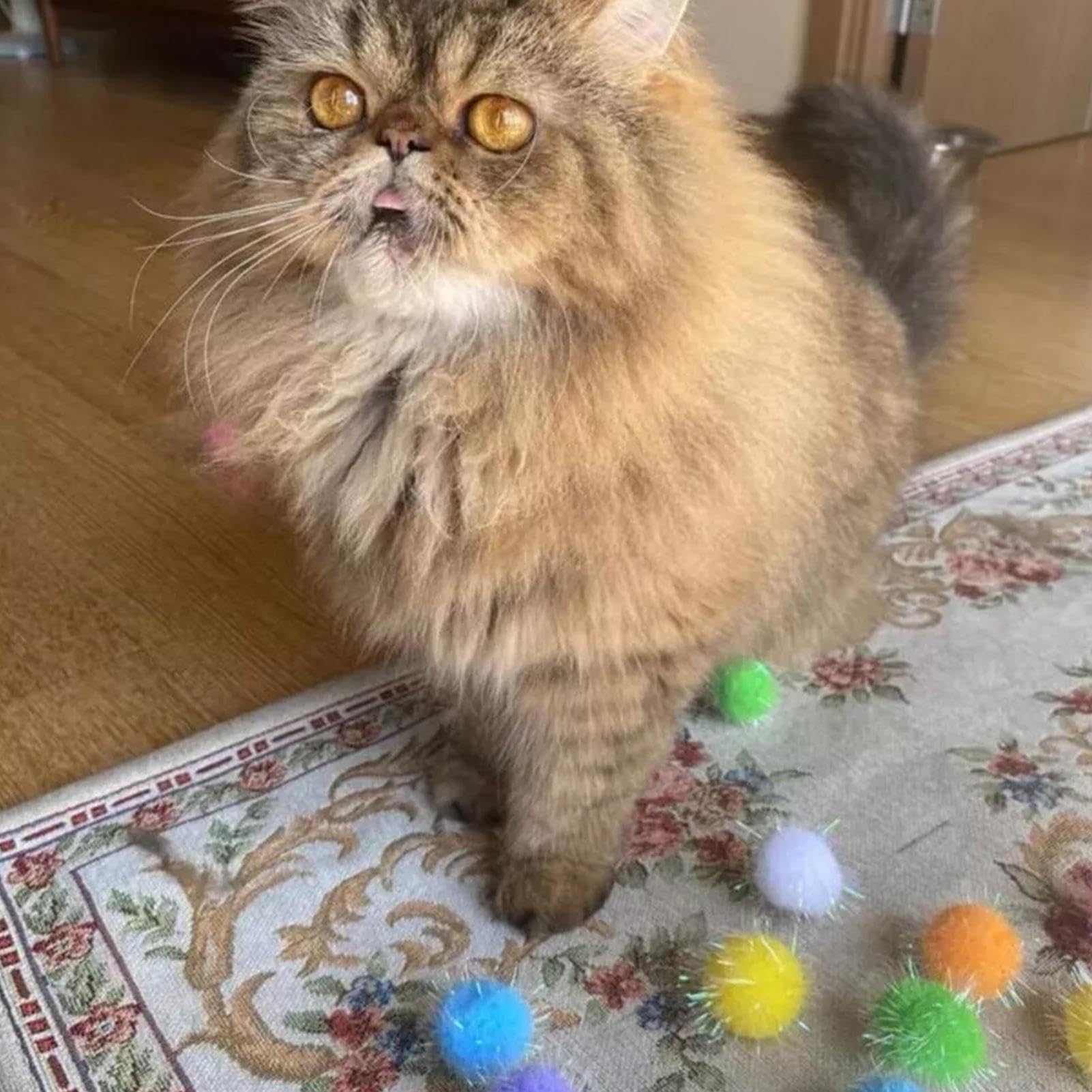 Pompon Glitterati Assortiti Da 1,5 Cm – 100 Pezzi Morbidi Per Gattini, Giocattoli Interattivi E Decorazioni Fai-da-te, Resistenti E Sicuri