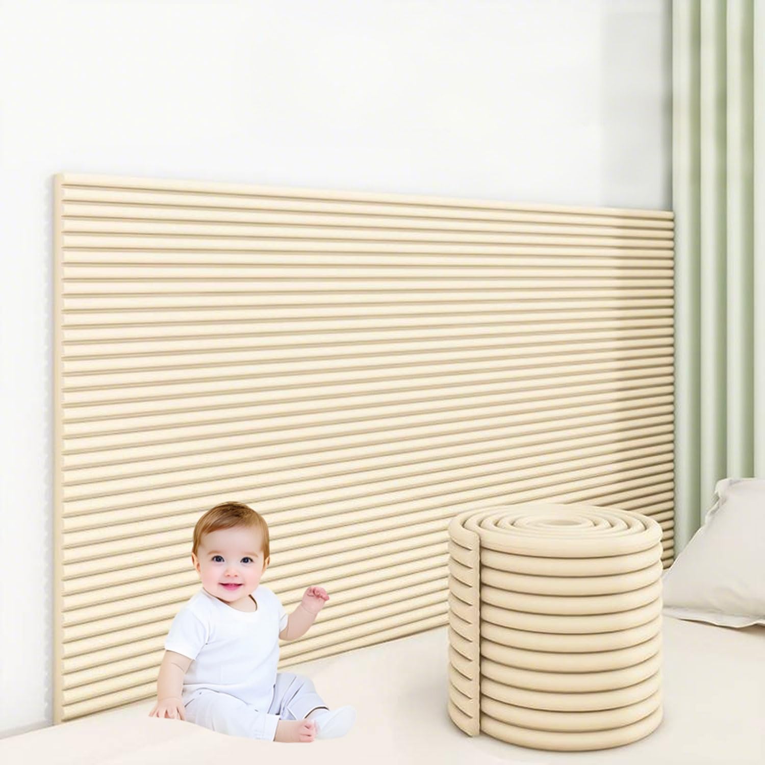 Protection tete de lit enfant bebe autocollante - Mousse antichoc murale