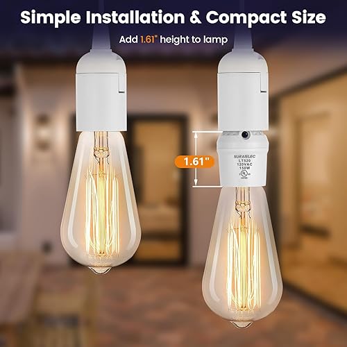 Miniatura 5 de SURAIELEC Toma de sensor de atardecer a amanecer, contacto con resorte ajustable, control automático de luz nocturna, compatible con bombillas E26