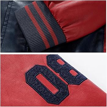 Lavnis Men's Faux Leather Jacket Casual Baseball Stand Collar Slim