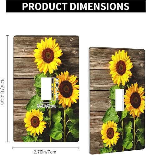 Miniatura 3 de Cubierta de placa de interruptor de luz de palanca individual, girasoles decoración de pared, cubiertas de salida para la escuela de oficina en casa