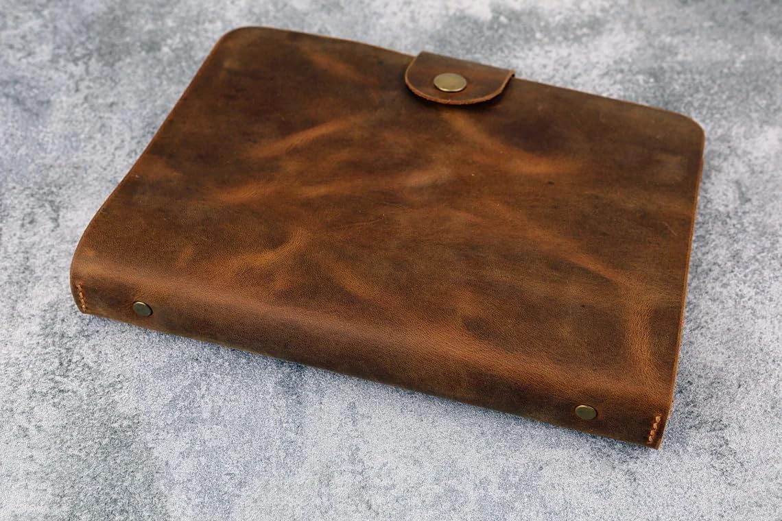 Personalized Simple A5 leather ring binder notebook cover/distressed leather refillable refill journal diary - NBA505S