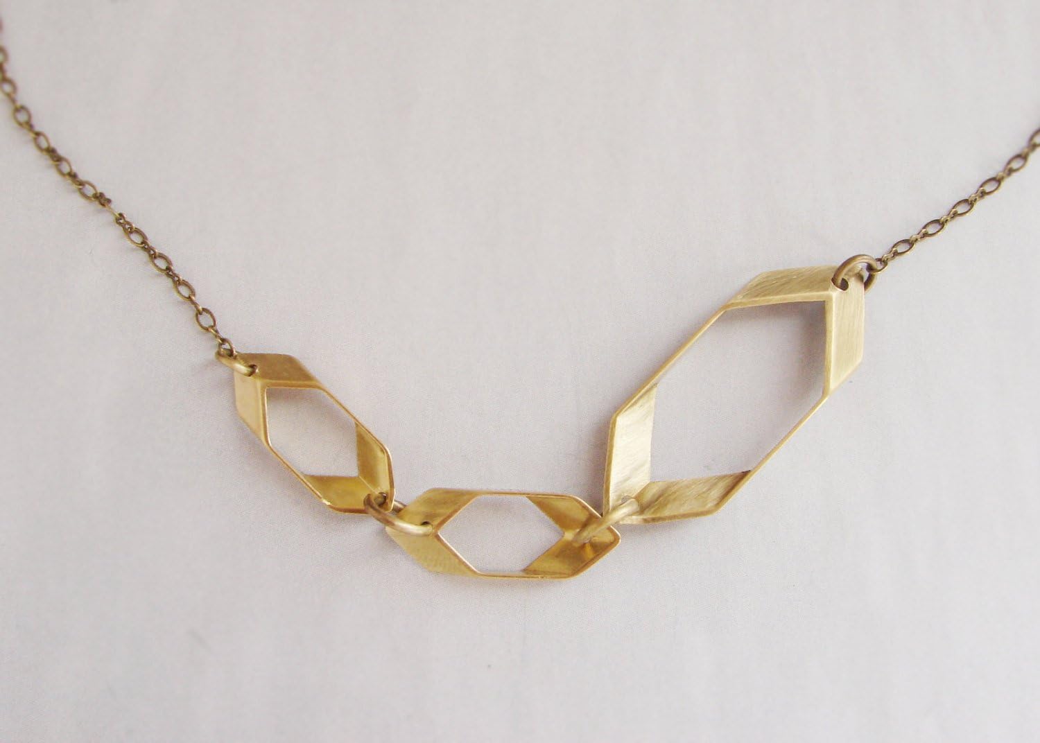 Abstract Honeycomb statement necklace, hexagon pendant necklace, modern geometric necklace, chemistry molecule link necklace