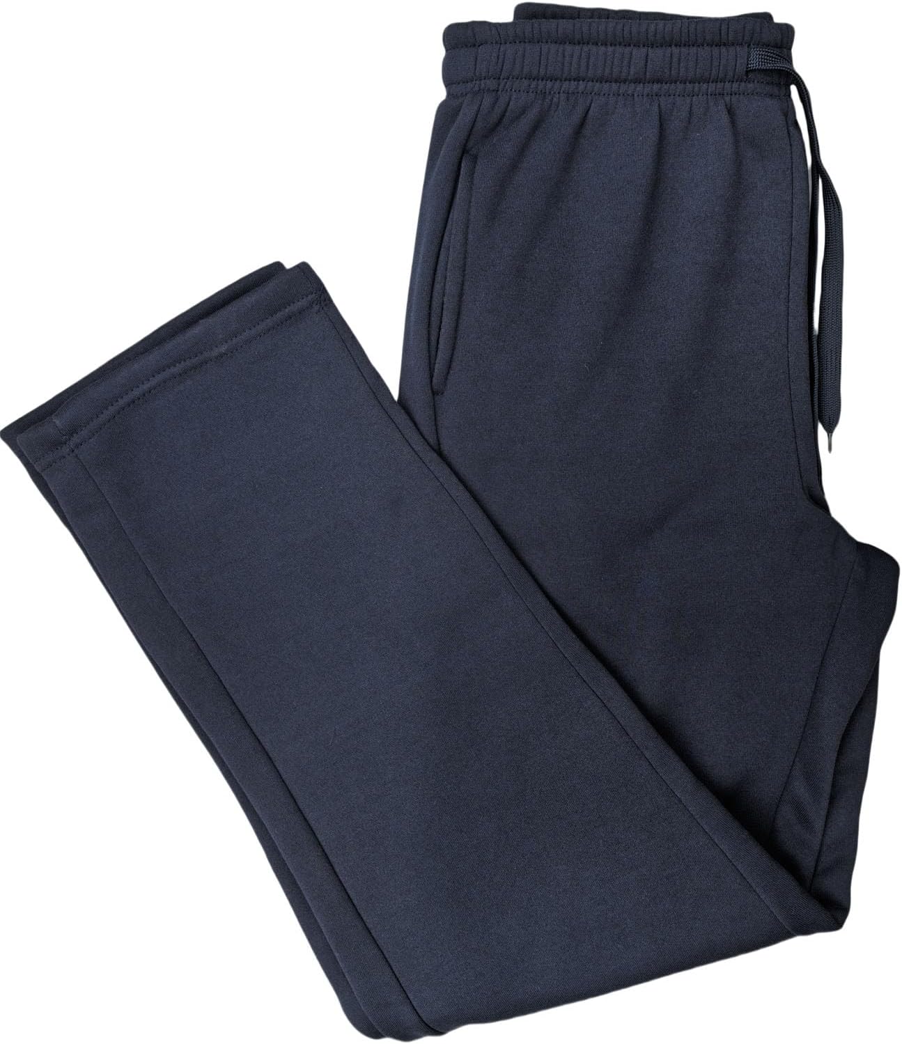 Fleece Sweatpants for Men with Pockets Drawstring Waistband Baggy Gym Workouts Lounging Sweat Pants Open Bottom - Image 4