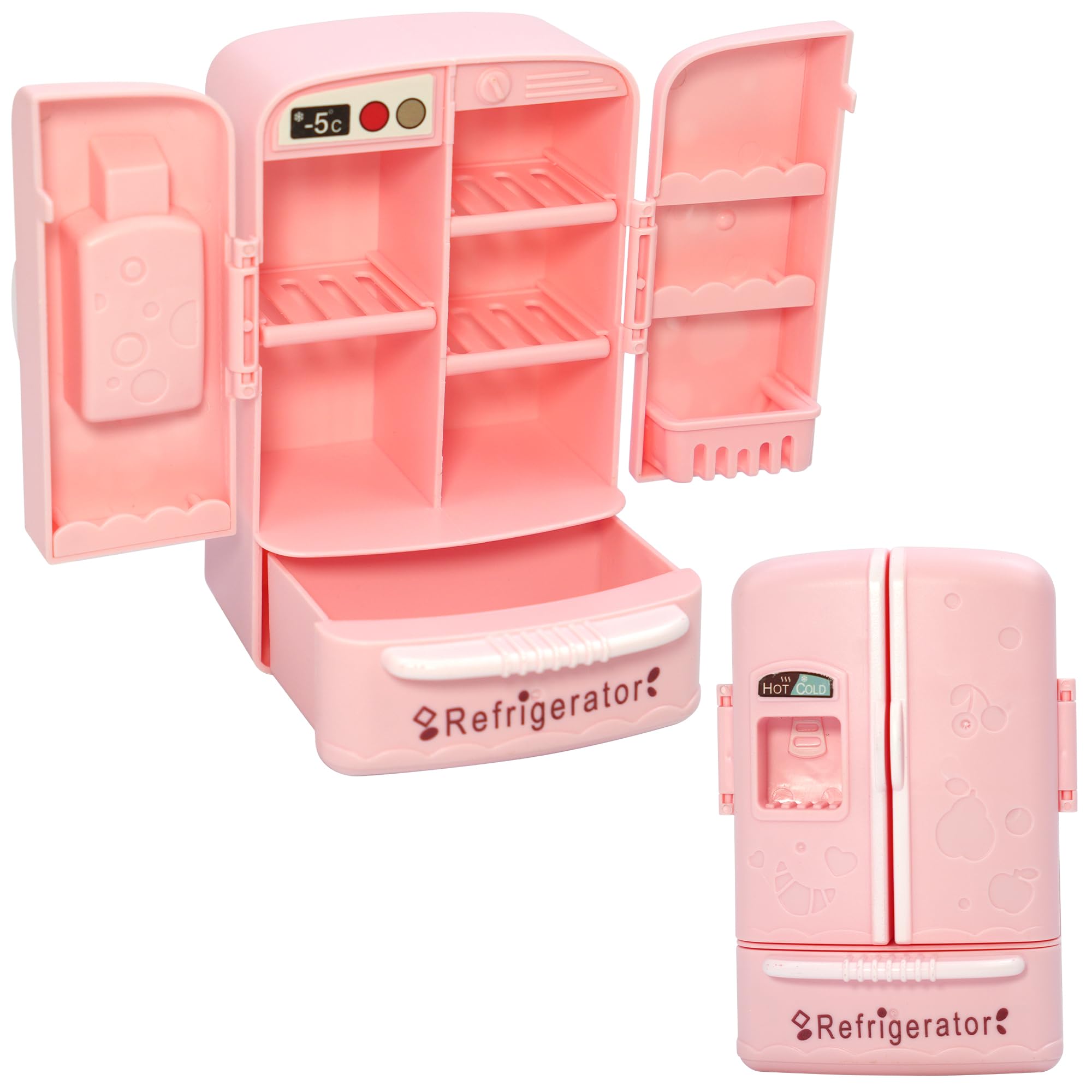 Mini Dollhouse Fridge Miniature Dollhouse Refrigerator Mini Fridge Toy Mini Toy Refrigerator Kids Play Kitchen Furniture Toy Set