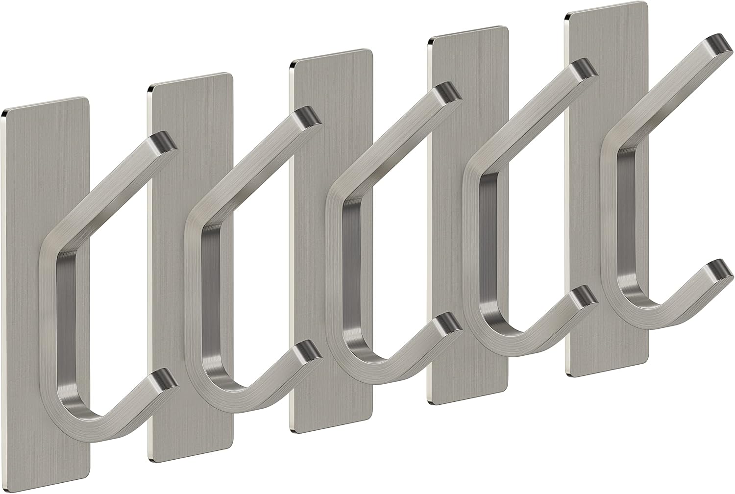 SAYONEYES Brushed Nickel Self Adhesive Towel Hooks for Bathroom Wall