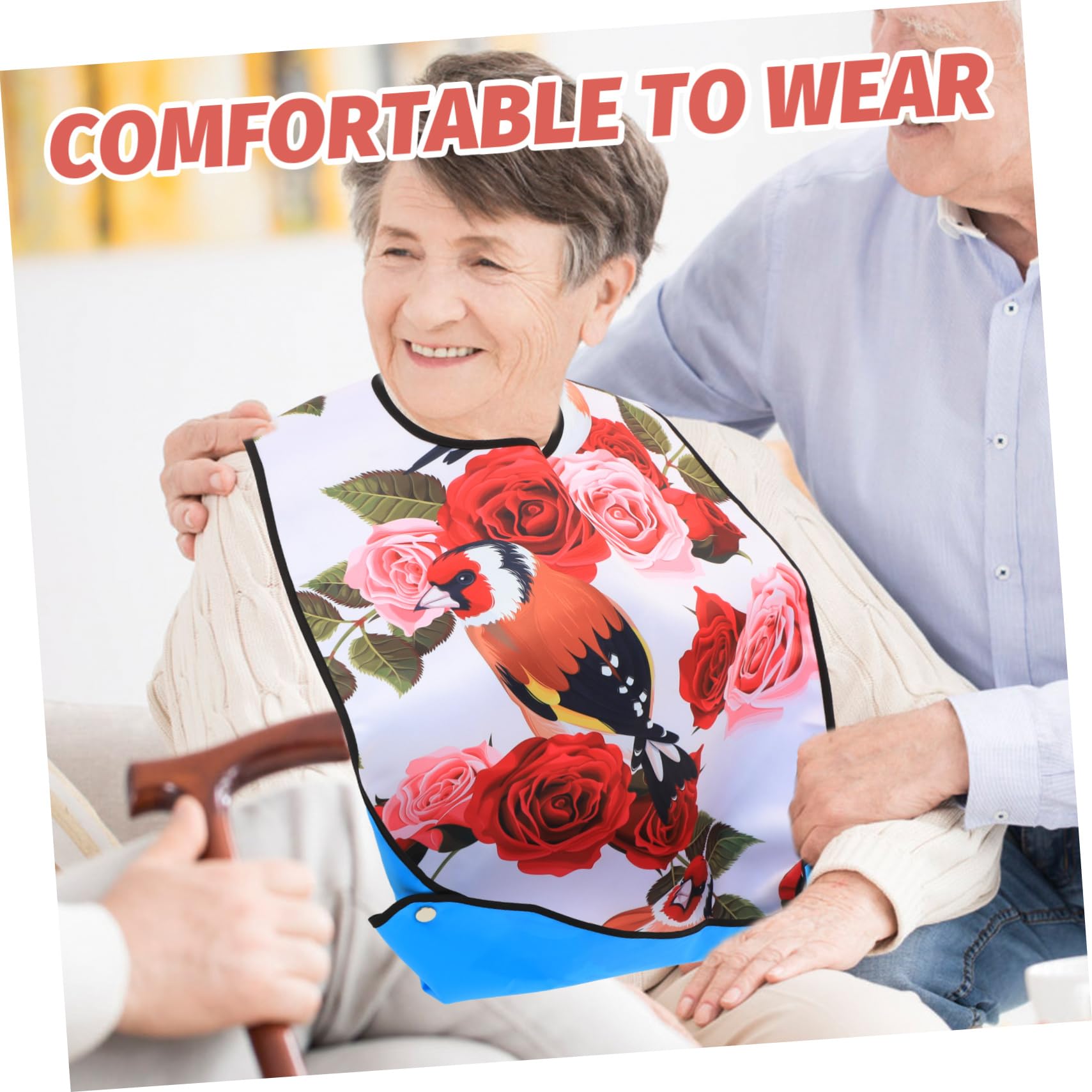 Healvian 3 Pz pettorina per adulti bavaglino adulto pieghevole delicato bavaglino anziano bavaglini adulto in poliestere comodo protettore dell'abbigliamento Accessori