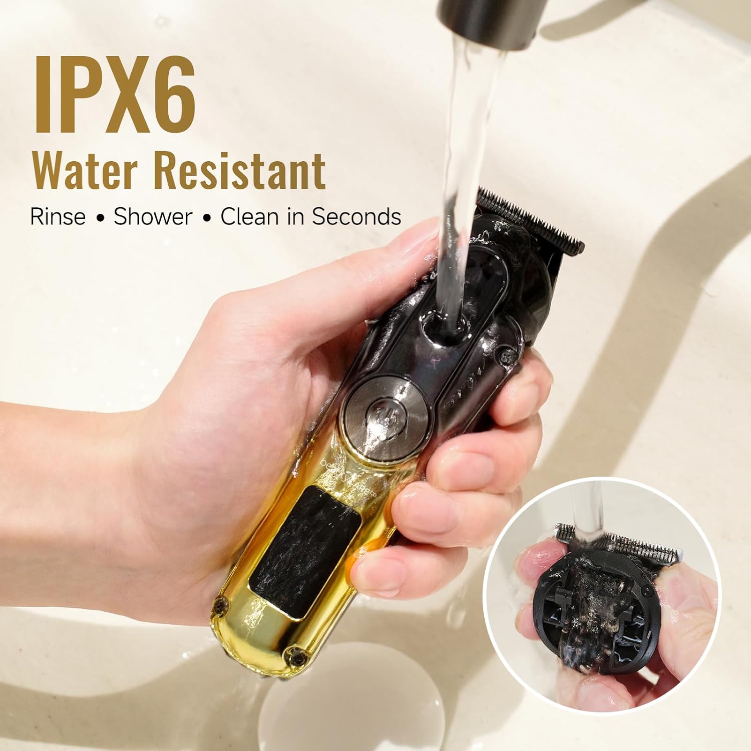 Professional Beard Trimmer for Men - Zero Gapped T-Blade Hair Trimmer,Cordless Hair Clippers,Precision Edgers Barber Clippers for Hair Cutting & Grooming with LED Display,3 Guide Combs - Image 6