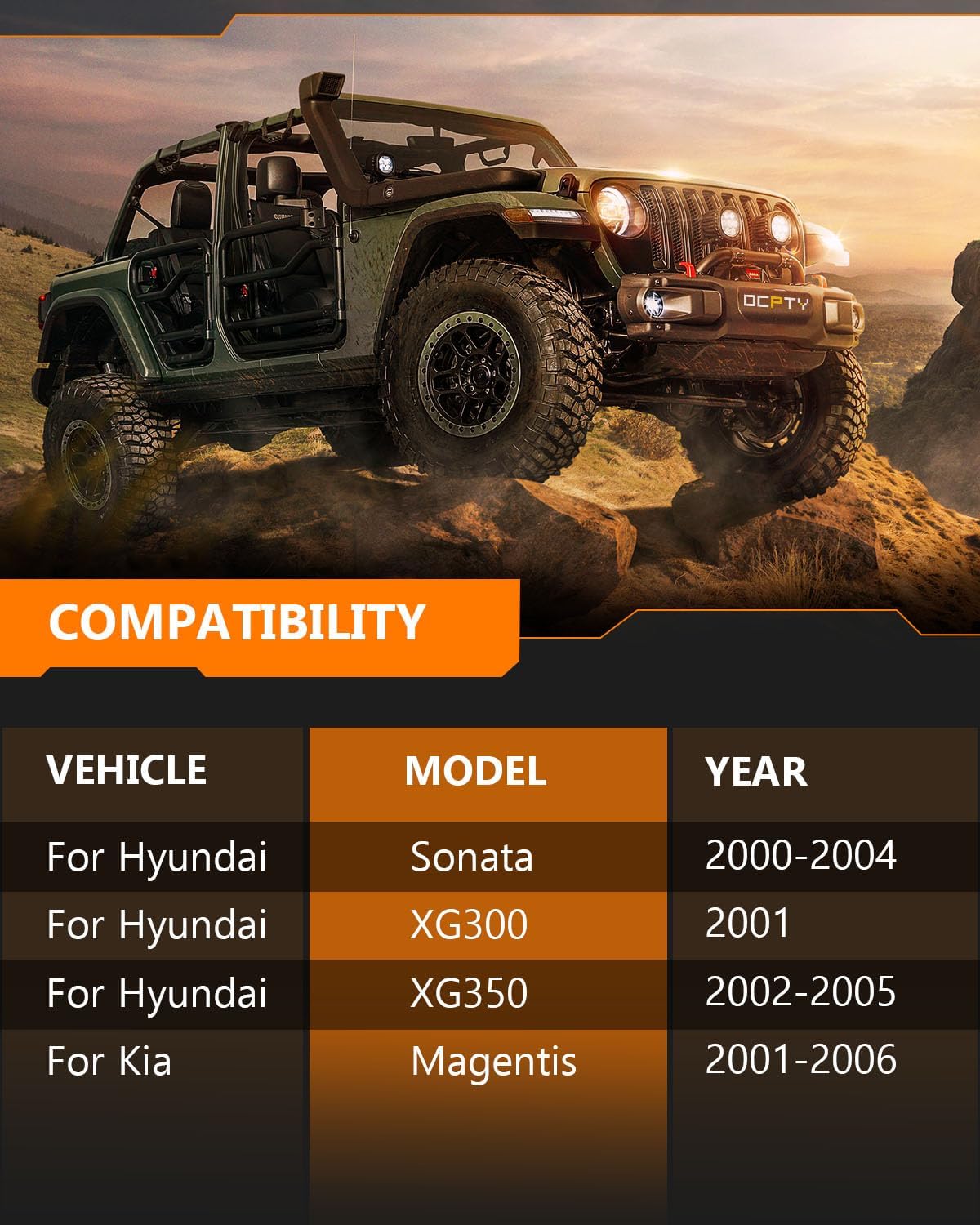 341280 Front Rear Shocks Strut for Kia, OCPTY Shock Absorber Fits 2000-2002 2003 2004 2005 for Hyundai Sonata 2001 for Hyundai XG300 2002-2005 for Hyundai XG350 2001-2006 for Kia Magentis/Optima 71417