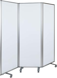 Flash Furniture Raisley 3-Section Mobile Magnetic Whiteboard Partition f...
