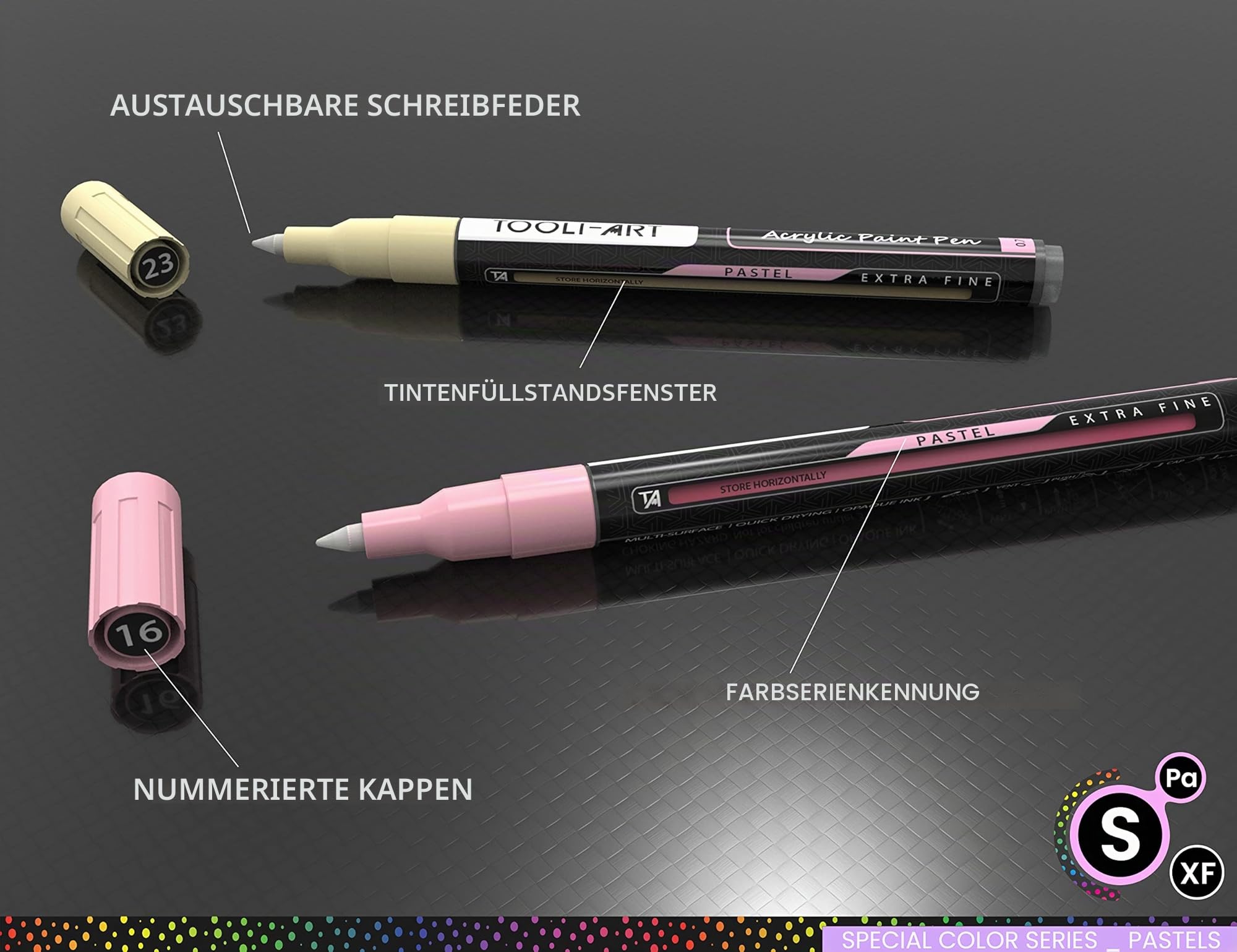 24-teiliges Acrylstift-Marker-Set für Steinmalerei Kieselsteine Kunststoff Leinwand Glasbecher Blickdicht auf Wasserbasis schnell trocknend acrylstifte für steine wasserfest acryl marker PASTELL