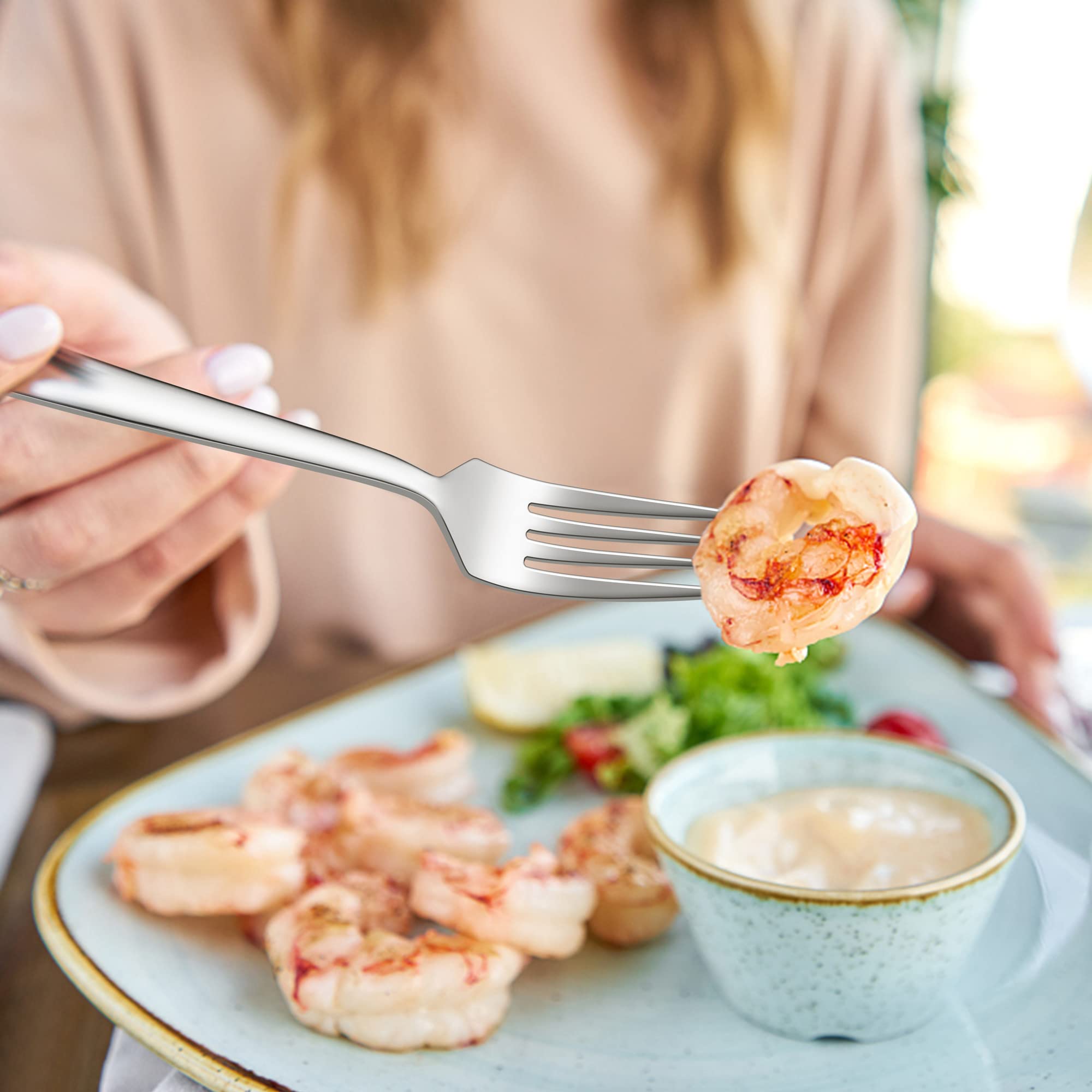 Set Posate Joyfair - 12 Pezzi In Acciaio Inox (6 Cucchiai + 6 Forchette) Per Casa E Ristorante - Foto 4