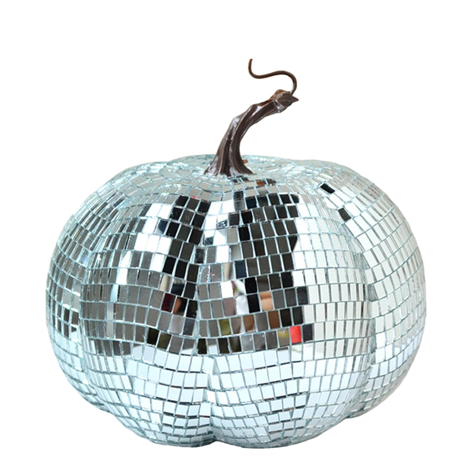 Citrouille en verre scintillant et suspension boule disco pour ornement et décoration de table