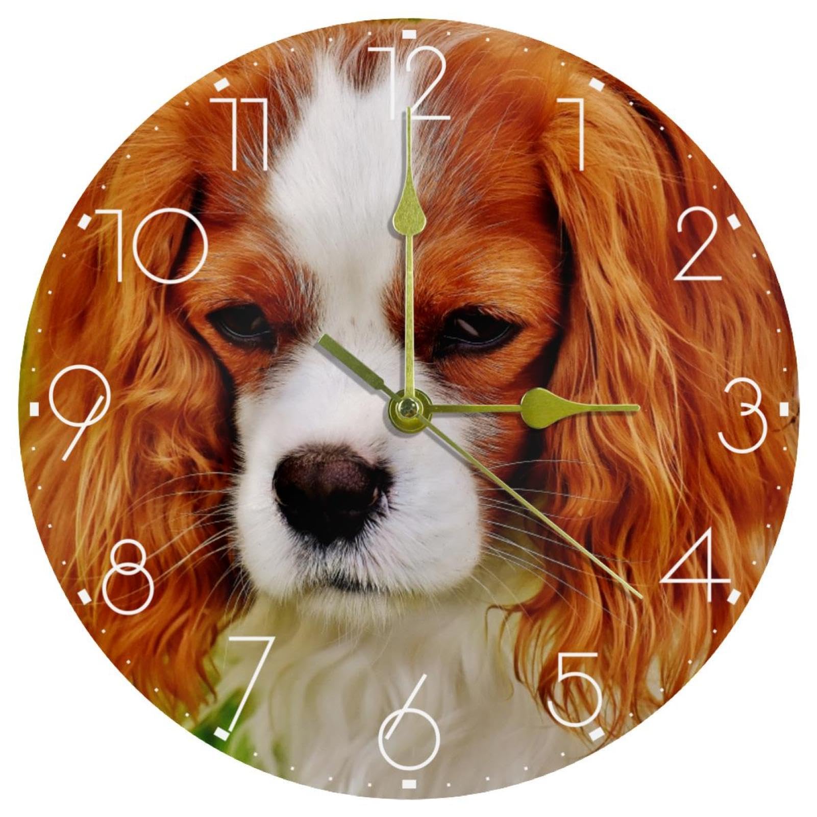 Horloge murale à piles cadeau idéal pour amoureux des chiens horloge ronde acrylique