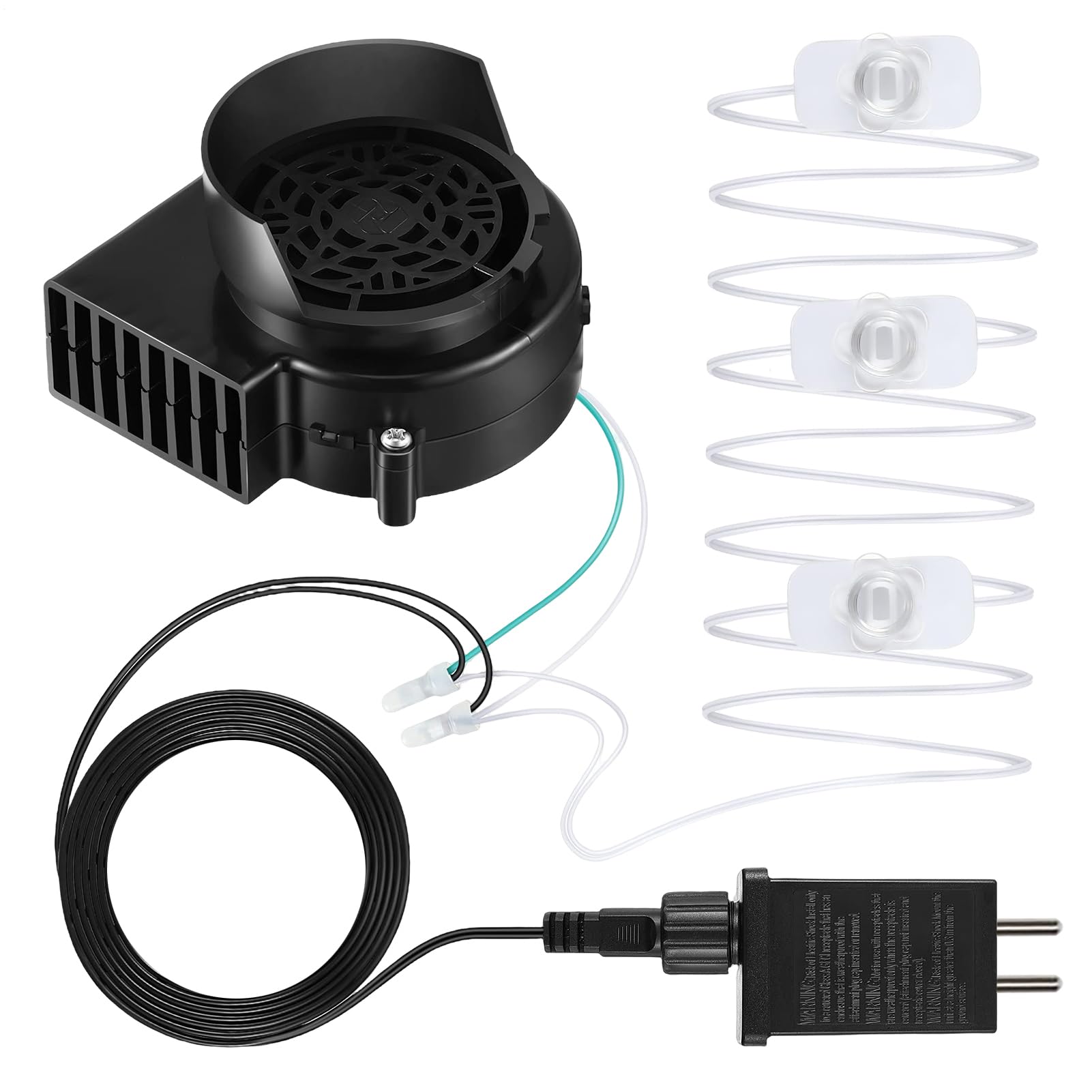 Souffleur de rechange pour figurines gonflables - 12 V - Pour figurines de Noël et décoration aérienne - Avec guirlande lumineuse LED
