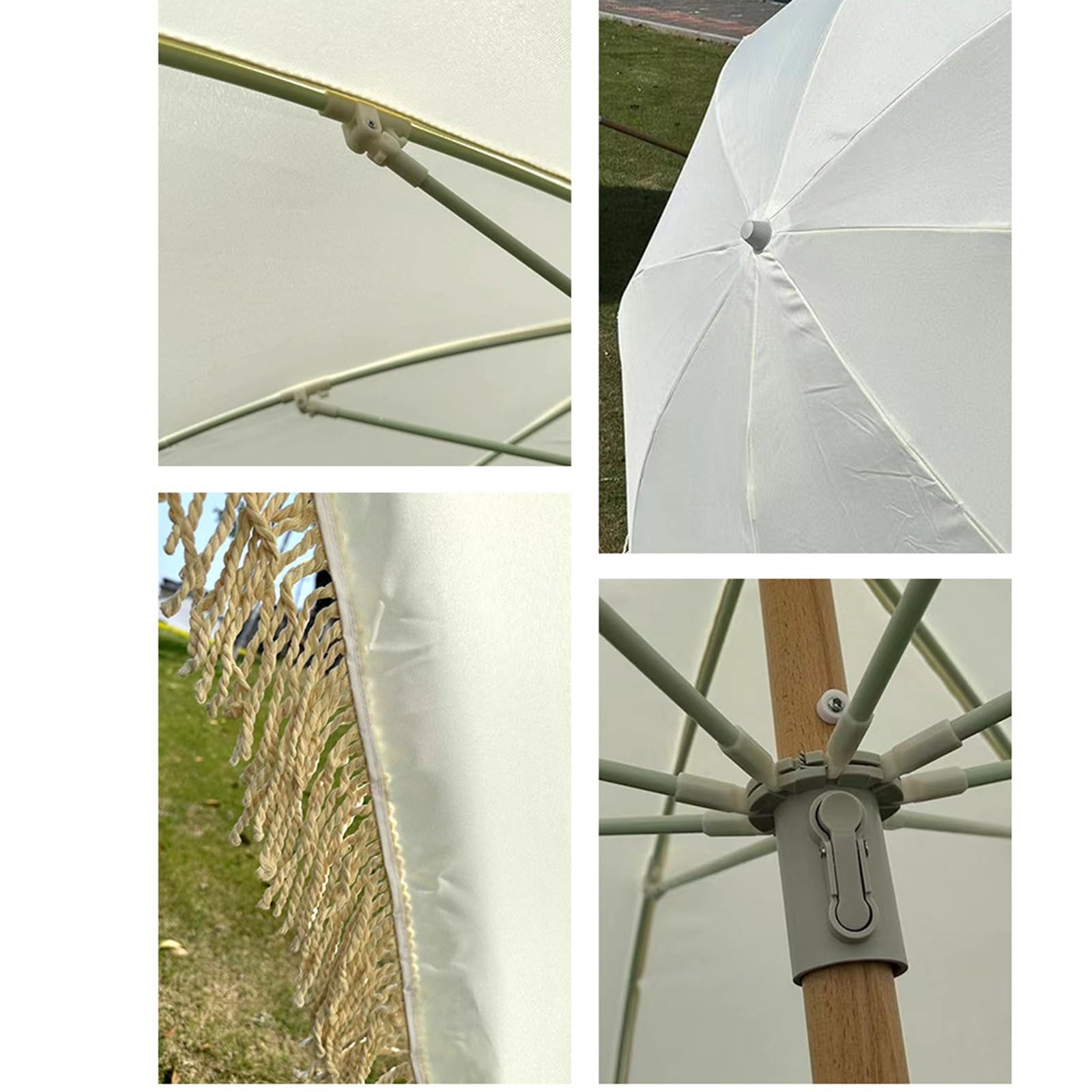 Parasol ogrodowy i tarasowy, obrotowy parasol plażowy, parasol przeciwsłoneczny do wypoczynku na świeżym powietrzu, aluminiowa rama o dużej średnicy, odporna na wiatr, z torbą do przechowywania.