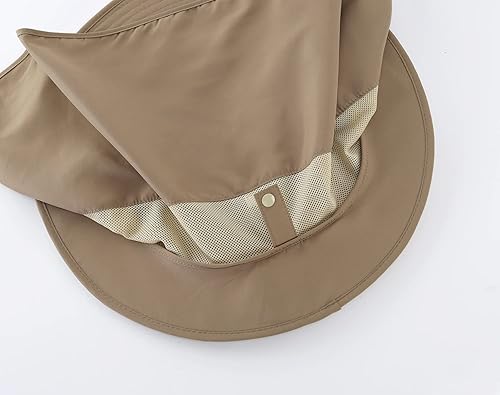 Miniatura 32 de Home Prefer Sombrero para sol para el aire libre con protección UV, secado rápido, unisex con solapa para proteger el cuello Gris cenizo