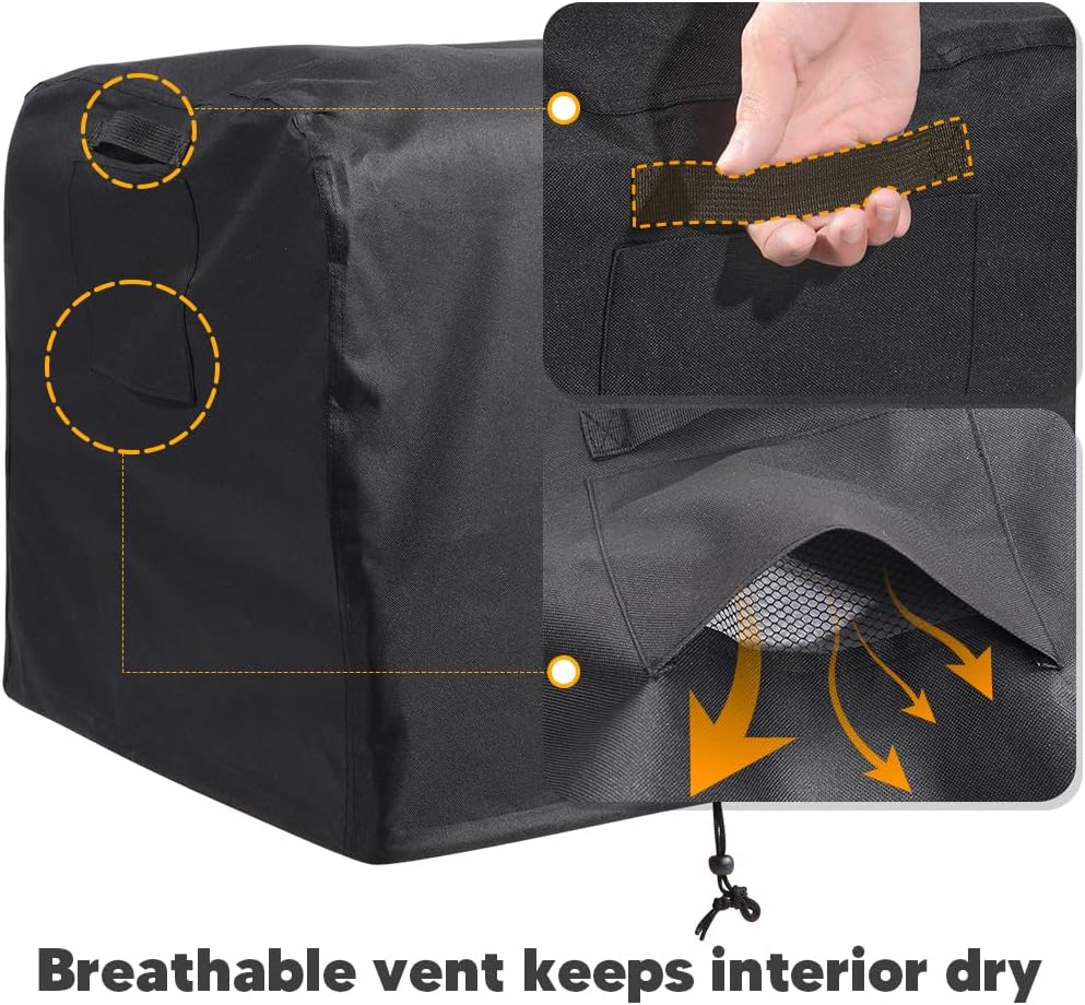 Generator Covers for Outside, with Air Vent & Handles & Drawstring Heavy-Duty 600D Oxford Fabric Waterproof UV-Proof Dustproof Protection for Generator Fit for Most Generators 5000-10000 Watt
