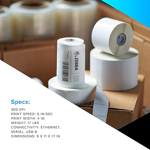 Miniatura 6 de ZEBRA Impresora industrial de transferencia térmica ZT230 300 ppp Ancho de impresión 4 en serie USB Ethernet ZT23043-T01200FZ