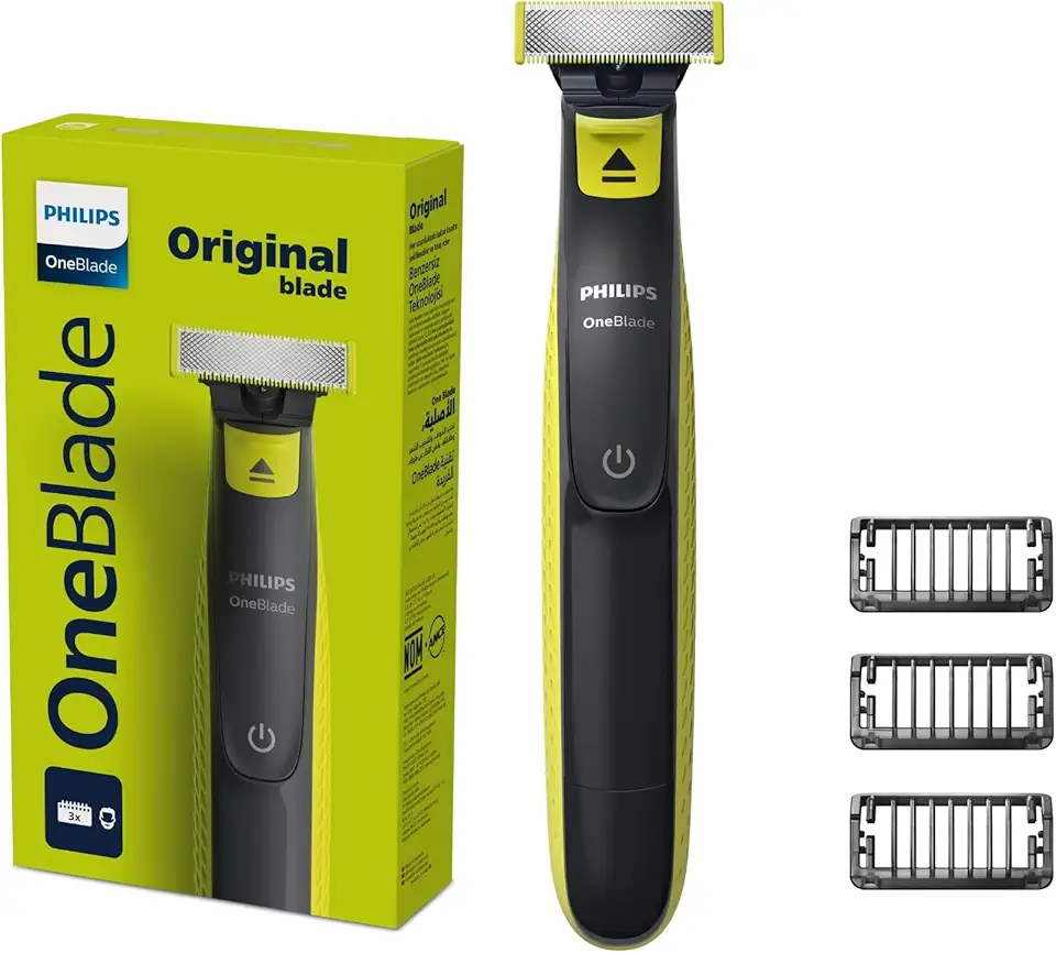 Philips OneBlade: Raspa, Apara e Contorna | Barbeador Elétrico | Para todos os tipos de pele e espessura de pelo | À prova d´água | Aparador de Pelos Masculino | Máquina de Barbear | QP2724/10
