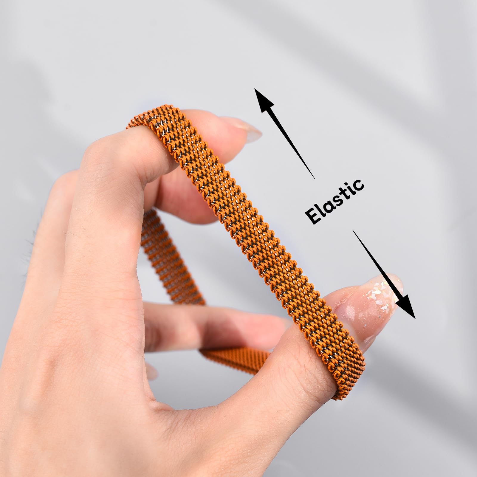 FANCIBAND Pulsera de mujer de acero inoxidable elástica hecha a mano, pulsera de amistad personalizada, 10 mm, regalo para esposa, novia, mejor amiga