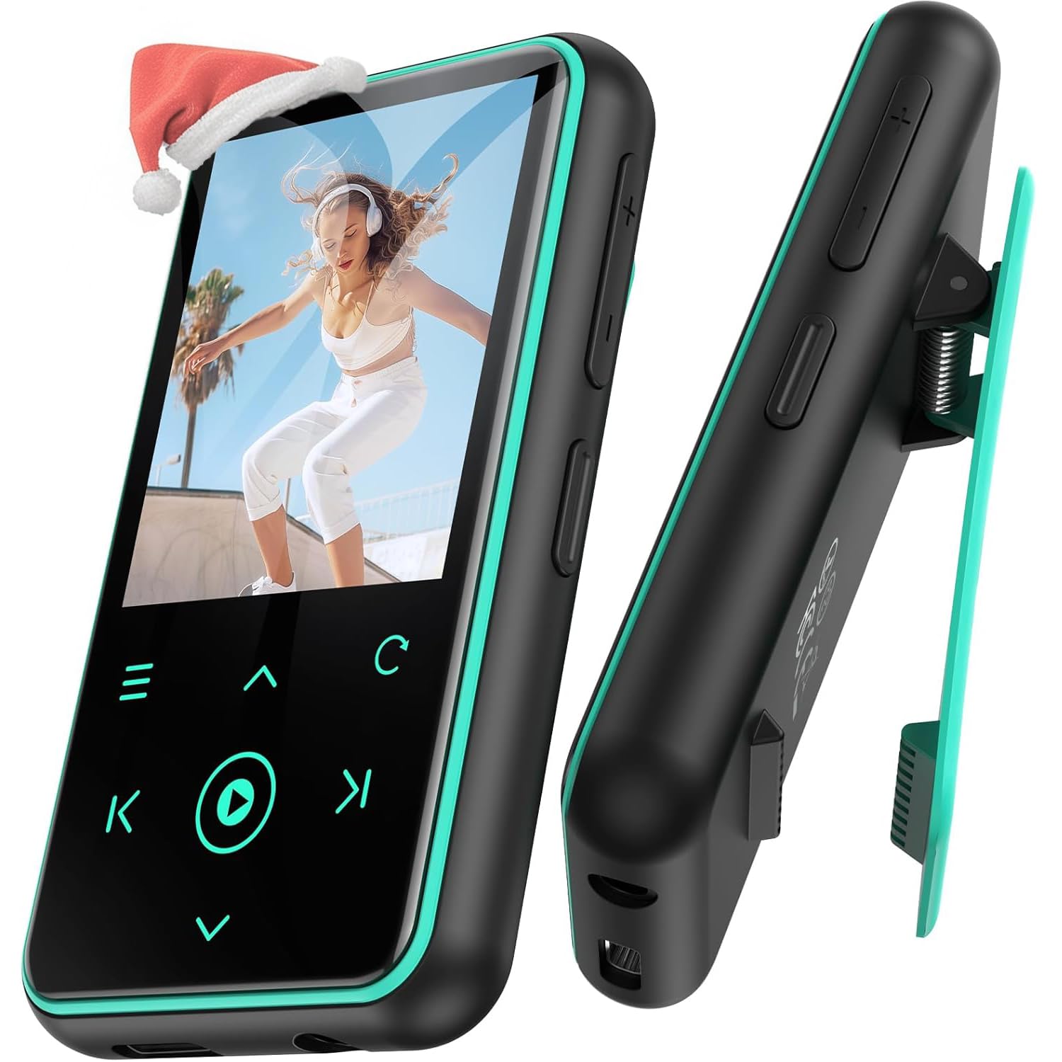 AGPTEK 64Go Lecteur MP3 Bluetooth 5.3 avec Clip, 1,8 Pouces Lecteur Musique Sport HiFi avec Reconnexion Bluetooth Automatique, Radio FM/Podomètre, Ultra-léger 36g, Mini Baladeur pour Courir - Bleu