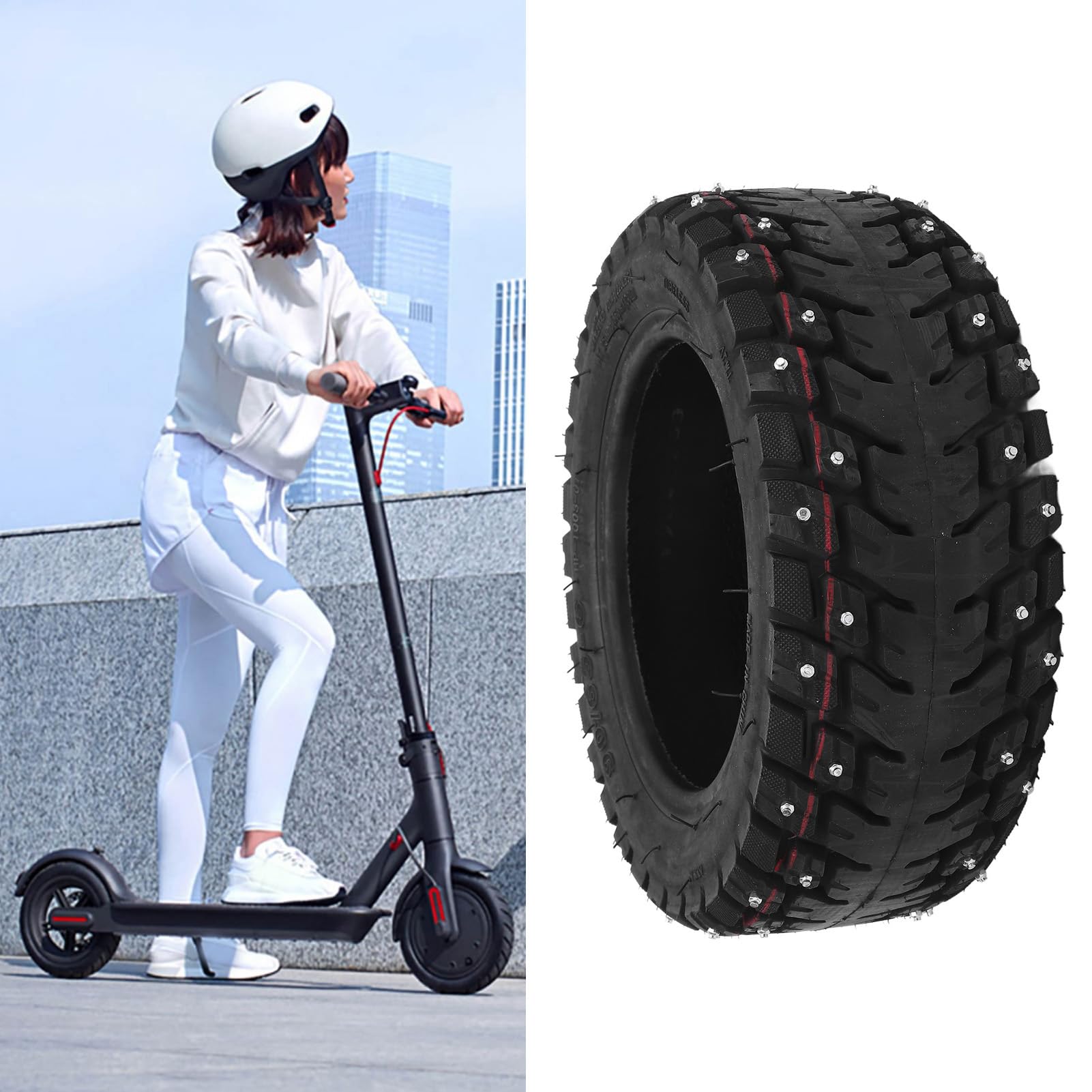 Tire en Caoutchouc Premium, Pointes du Pneu de Caoutchouc de Scooter électrique adapté aux Conditions Neigeuses et Pluvieuses
