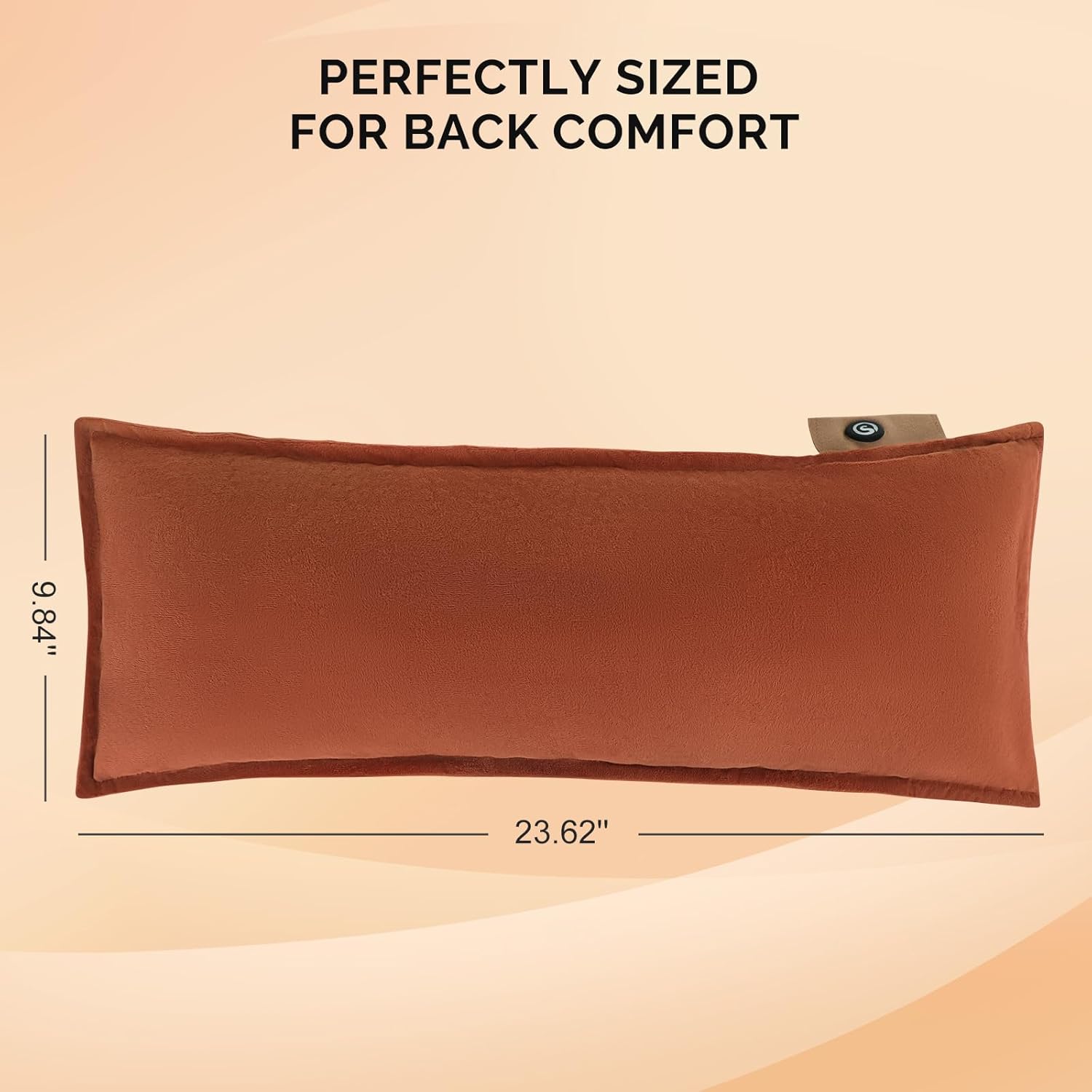 SAVIOR HEAT Heated Throw Pillow Lumbar Support Pillow with Battery Pack 10,000mAh 3 Heat Levels Rechargeable Electric Back Support for Office Chair Car Back Pain Relief Period Cramp Abdomen Neck Waist