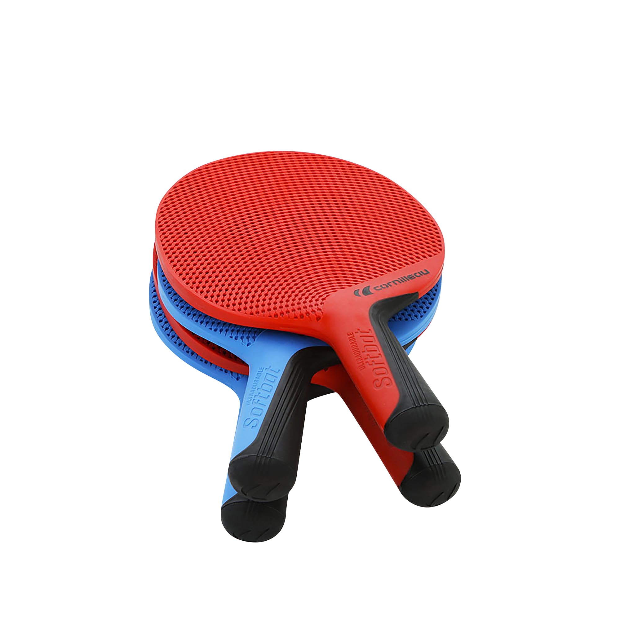 Cornilleau SOFTBAT Pack Quattro - 4 raquettes de ping-pong extérieur éco-conçues ultra durables + 4 balles