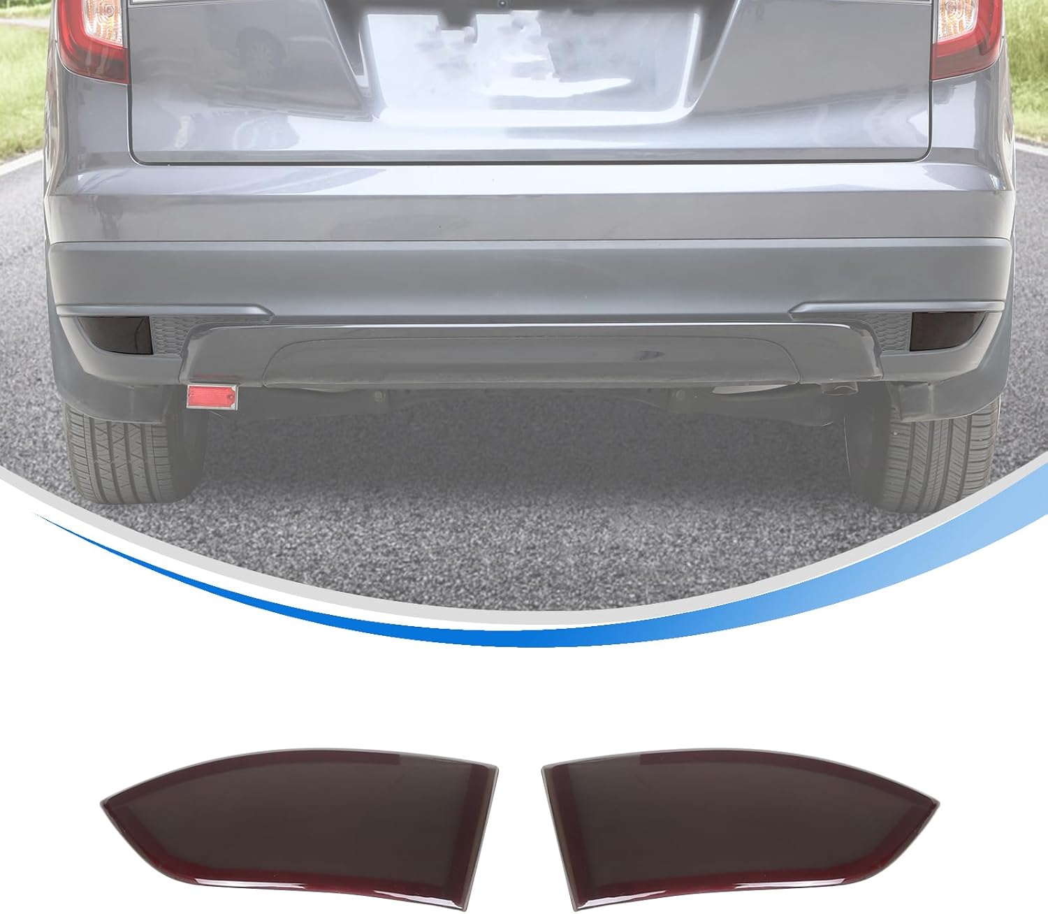 Rear Fog Lights Cover for Honda Pilot 2019 2020 2021 2022, ABS Smoked Tint Fog Lights Lamps Covers, 2Pcs Car Rear Fog Lights Guard Cover Trim Exterior Accessories, Transparent Gray