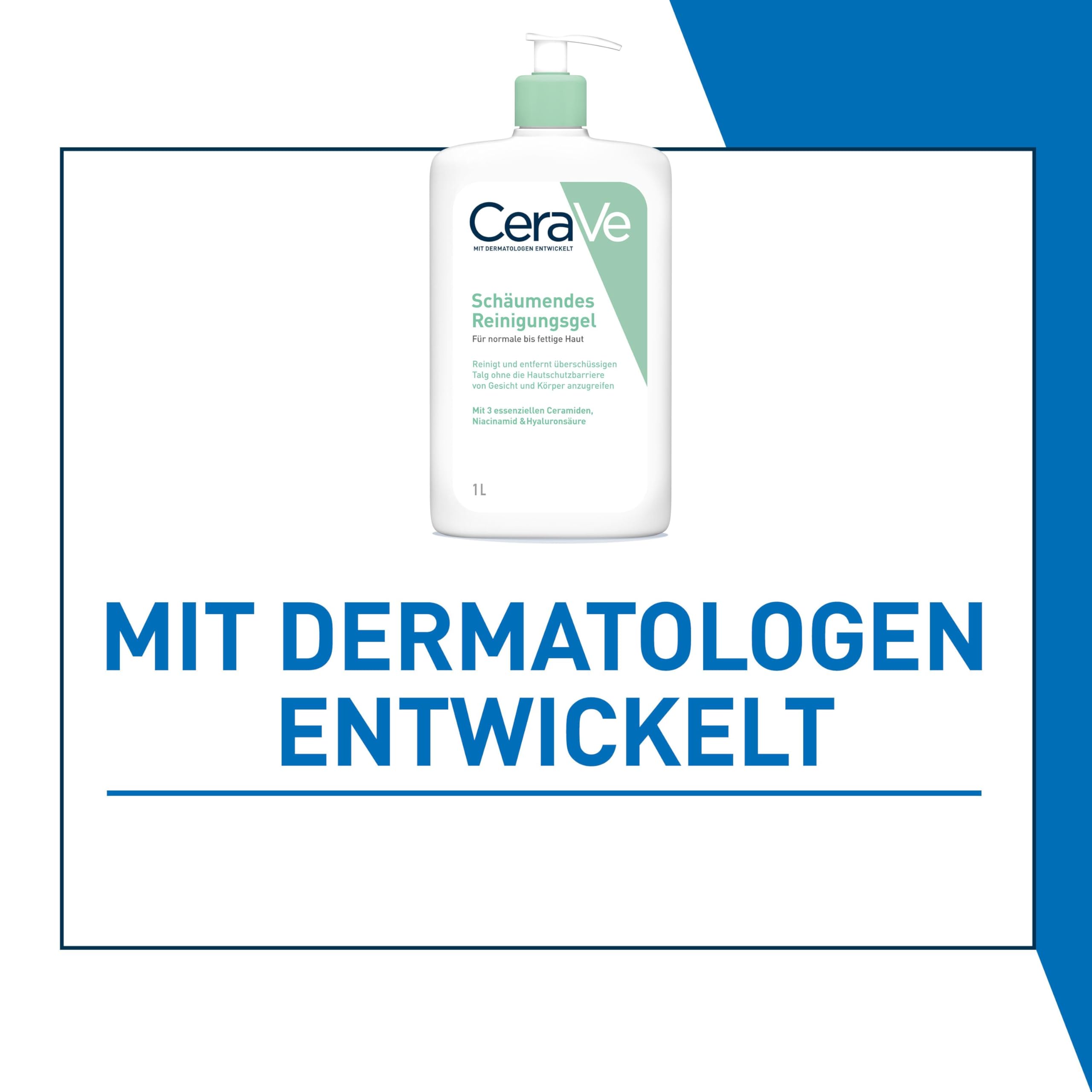 CeraVe Schäumendes Reinigungsgel für Gesicht und Körper, Feuchtigkeitsspendend und hautstärkend, Für normale bis fettige Haut - 3