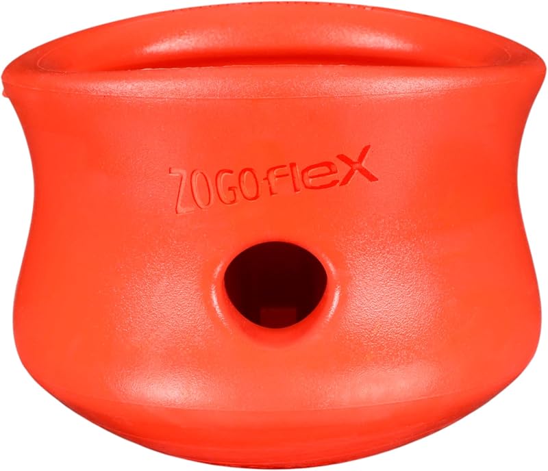 Brinquedo Interativo para Cães WEST PAW Zogoflex Toppl com Dispenser de Petiscos, Congelável e Lavável – Pequeno, Cardinal Red