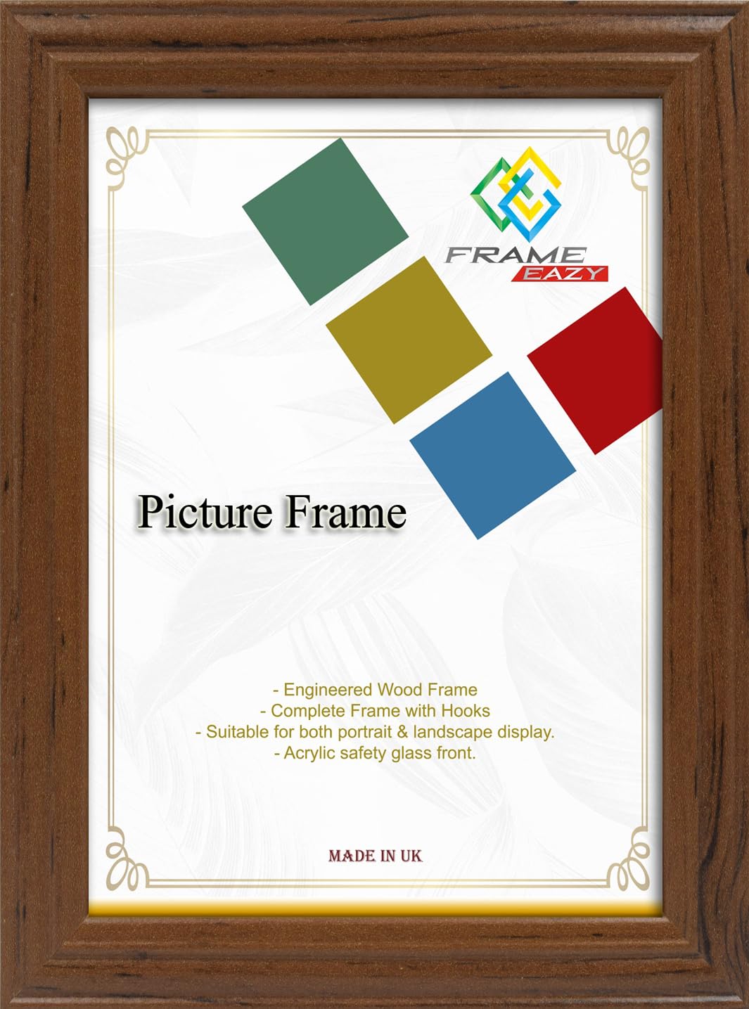 FRAME EAZY Dark Oak A3 (11.7" x 16.5") Photo Frame In Multiple Sizes & Colours - Antique Style Frame With Safe Perspex Front & Wall Mounting - Dark Oak A3 (29.7 x 42.0 cm) Picture Frame