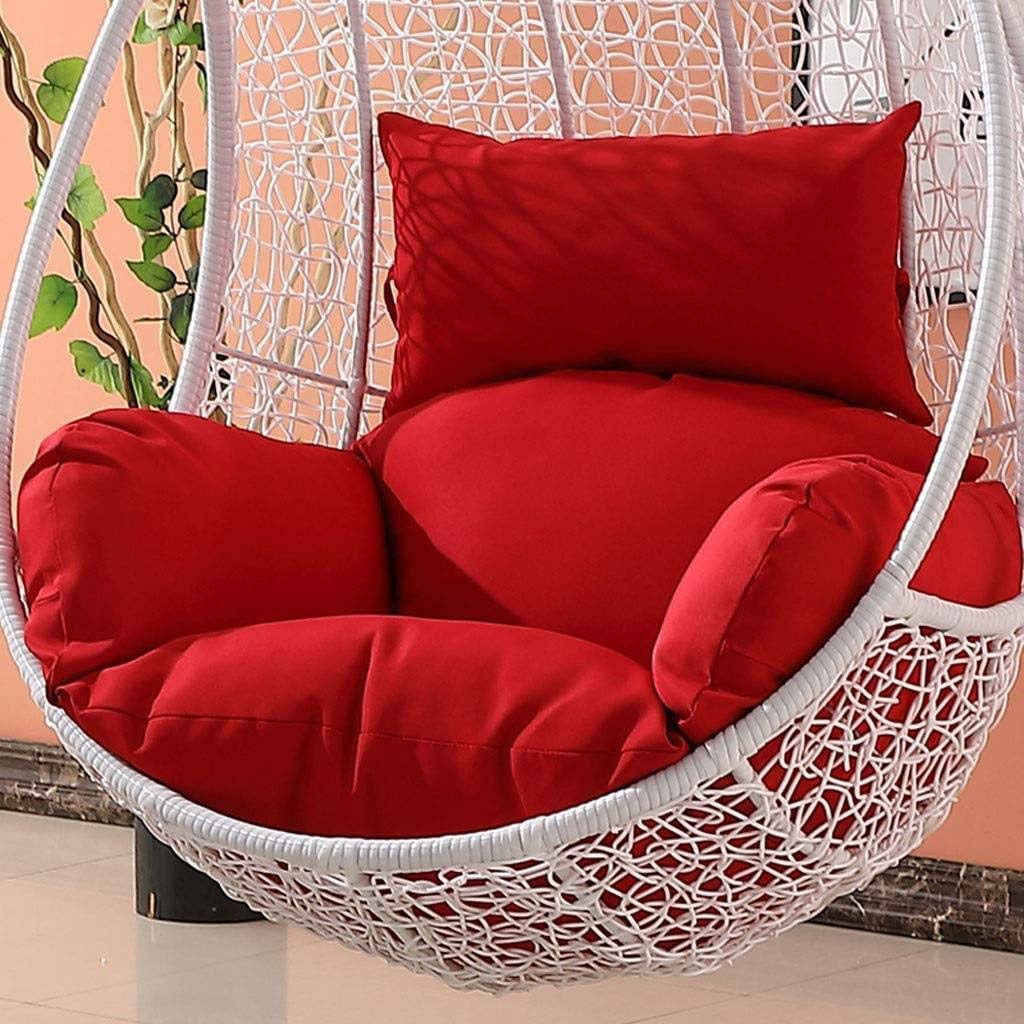 KWEE Hanging Egg Chair Cushion, Hammock Chair Pad, Soft Swing Seat Cushion Only, Indoor Balcony Pad Garden,Red