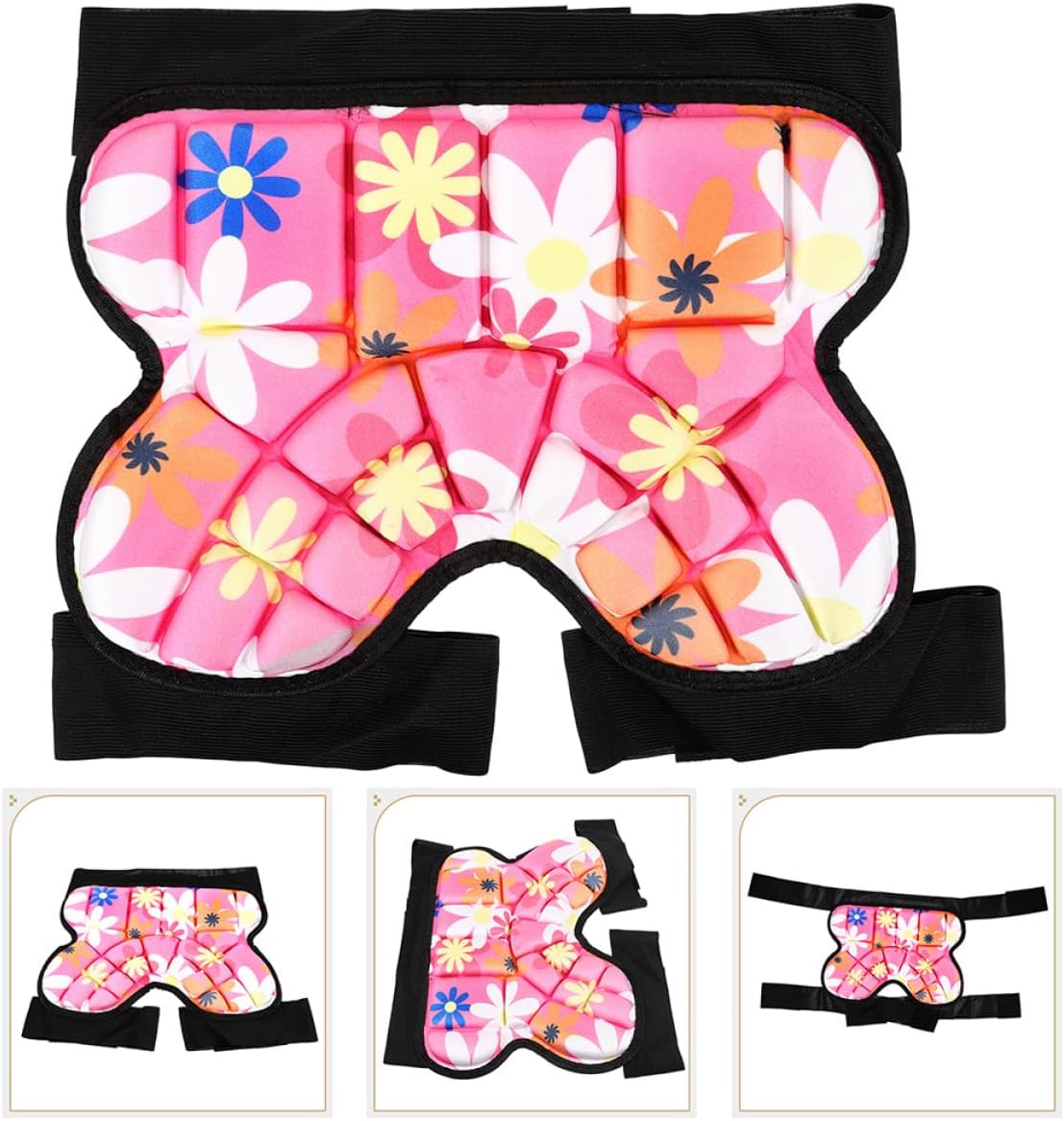 Ciieeo ’s Skating Butt Protector Pants 2pcs Set, Thickened Hip Protective Pads for Roller Skating and Skiing, Safety Padded Shorts in Pink and Blue
