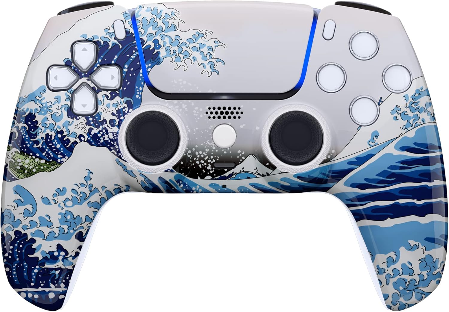 eXtremeRate Luna Redesigned The Great Wave Front Shell Touchpad Compatible with ps5 Controller BDM-010 020 BDM-030 040 050, Replacement Faceplate Custom Touch Pad Cover Compatible with ps5 Controller - Image 6