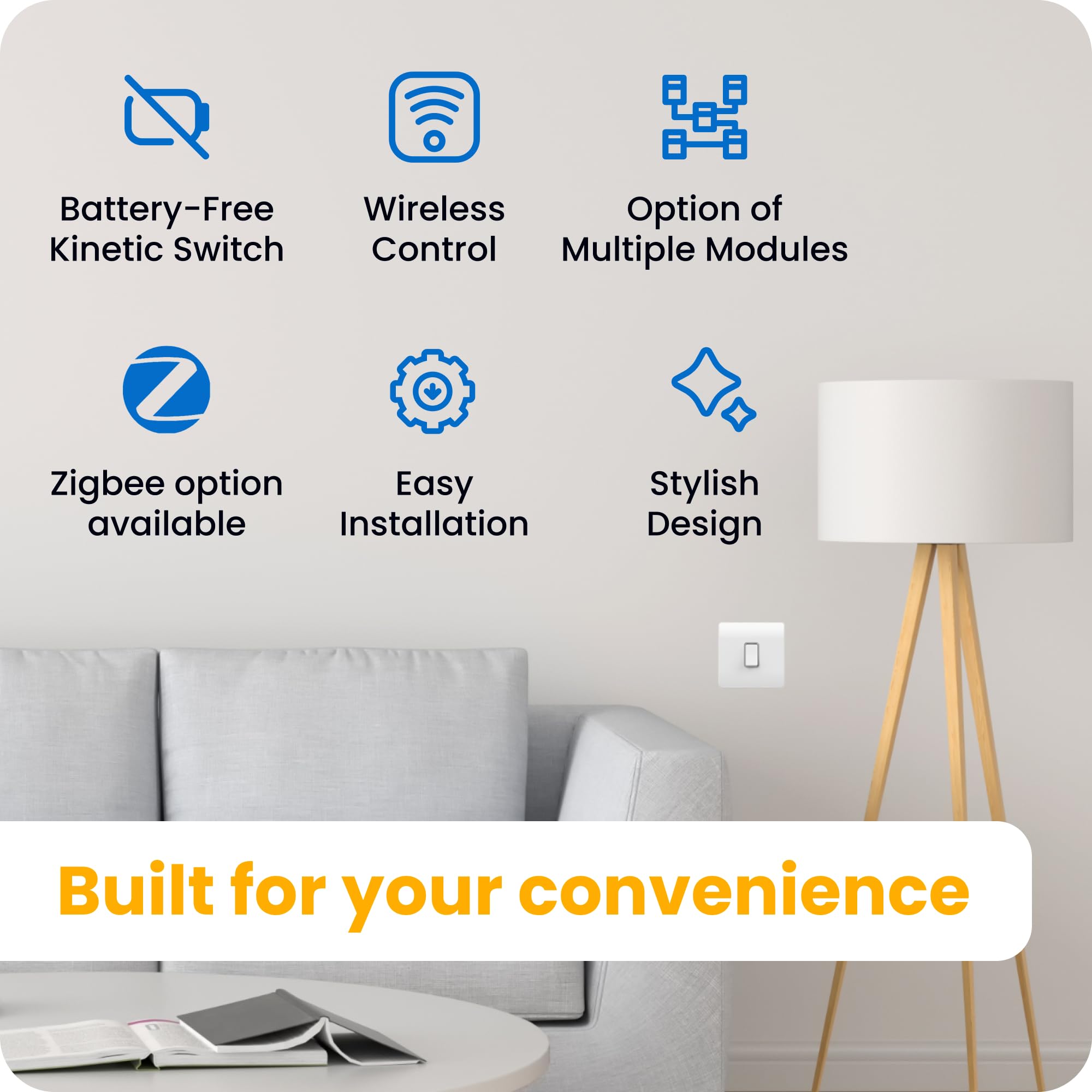Interruptor inteligente compatible con rejilla cinética y módulo de interruptor inteligente con kit zigbee