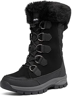 Women's Waterproof Winter Snow Boots, Warm Comfortable Faux Fur Insulate...