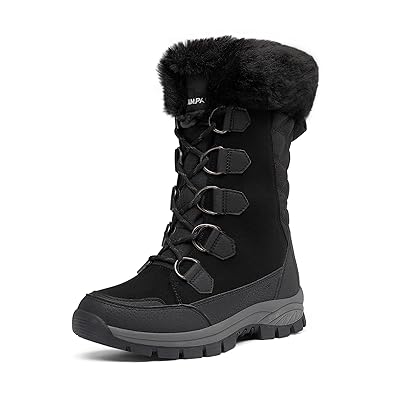 DREAM PAIRS Women's Waterproof Winter Snow Boots, Warm Comfortable Faux Fur Insulated Non-Slip Outdoor Lace-Up Florin Mid Calf Booties