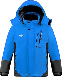 wantdo Boys' Ski Jacket Warm Fleece Winter Coat Waterproof Snow Jacket Raincoat