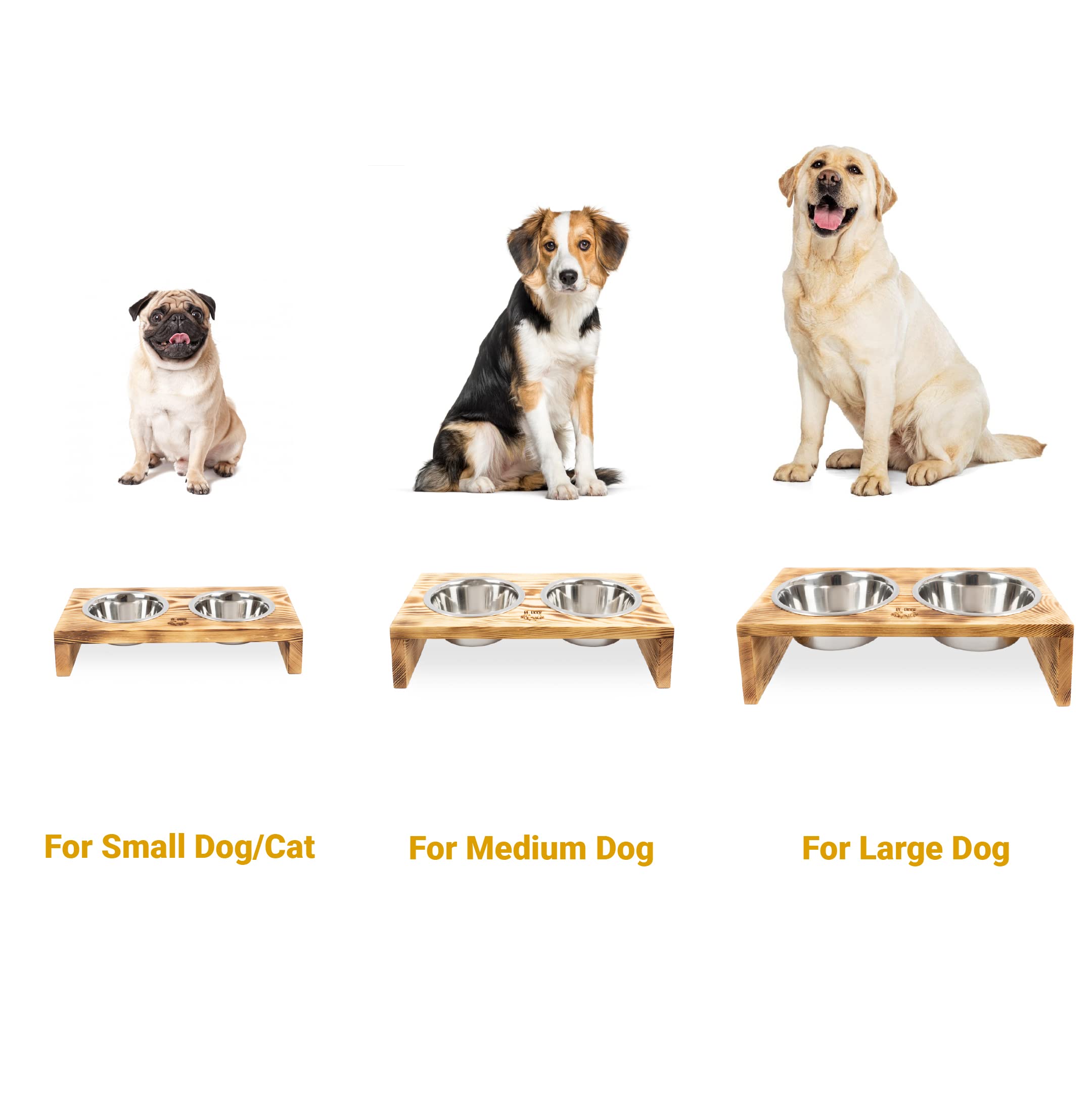 Mangiatoia per cani e gatti Comodità di mangiare Bel design Prodotto naturale ed ecologico Facile da pulire 35x18x7 cm Piccolo