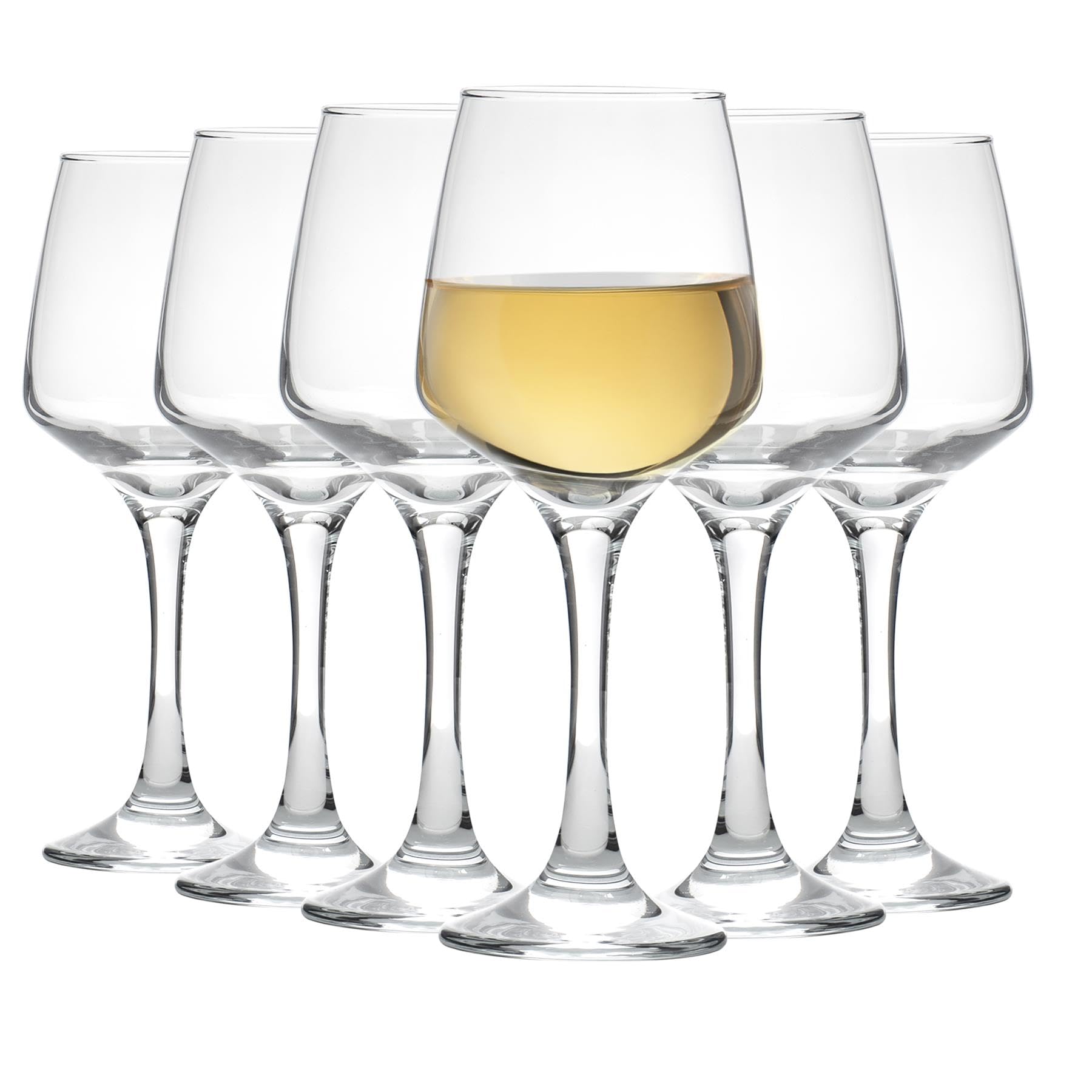 Argon Tableware White Wine Glasses Set of 6-295ml - Tallo Collection - Large Dishwasher Safe Red Wine Glasses Set for Restaurant, Hen Party, Celebrations