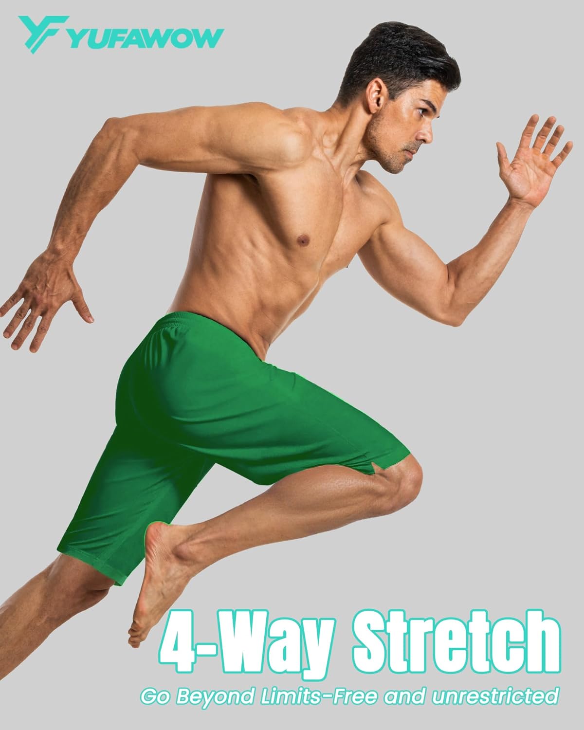 Men Swim Trunks with Compression 9 Inches Breathable Liner Quick Dry Zipper Pockets for Board Beach Gym Running - Image 3