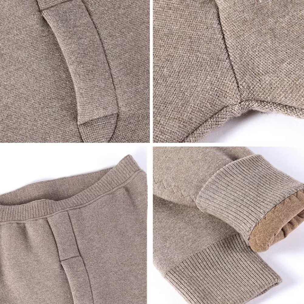 Pantalones de Capa Base térmica para Hombre Mallas cálidas Ropa Interior,100% Cachemira Leggings Pantalones Termica