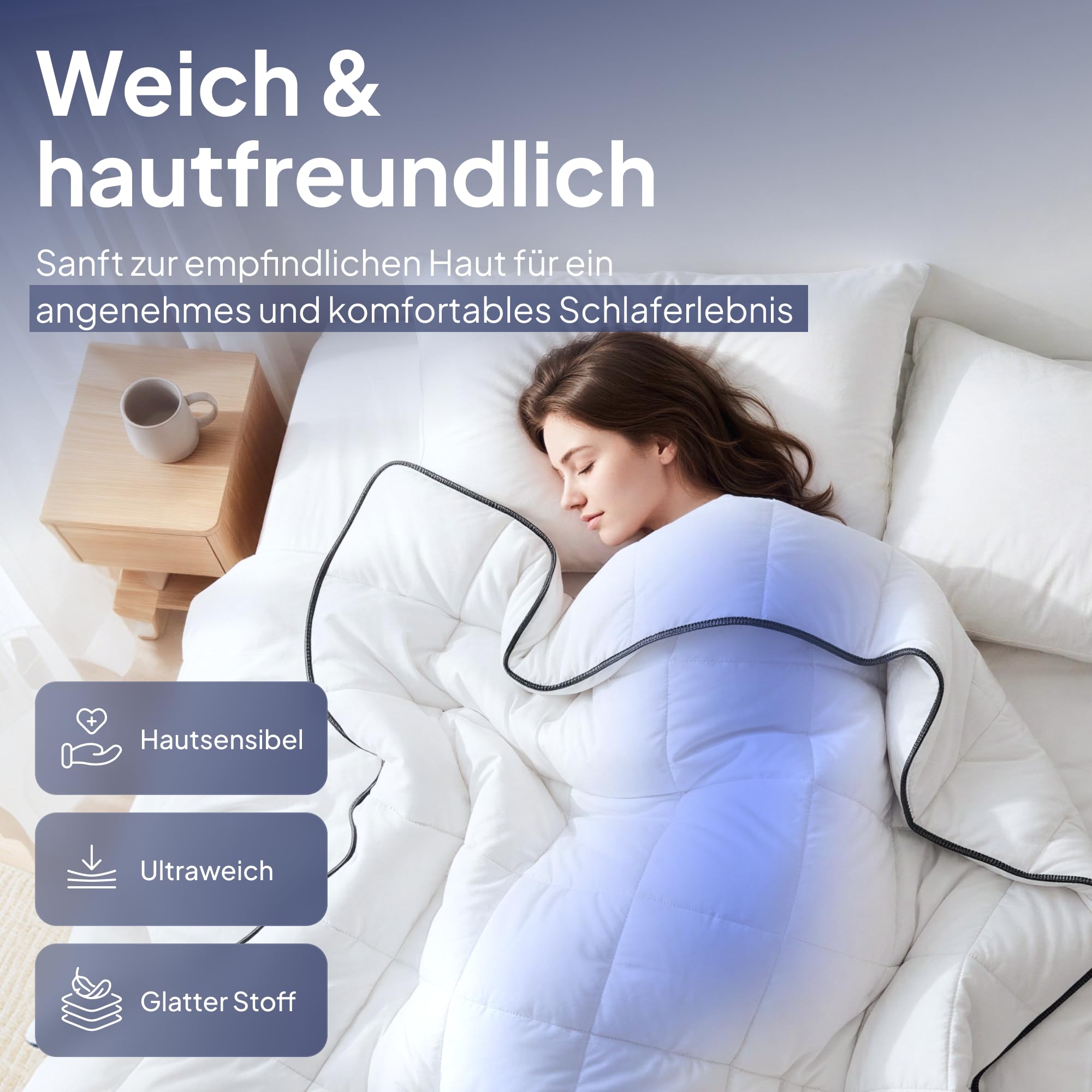 Anew Sleep – Kühldecke 140 x 220 cm – Kühlender Schlafkomfort Sommer | Grau; Nylon- & Elasthan-Gewebe; für empfindliche Haut; schnelltrocknend; pflegeleicht; weich