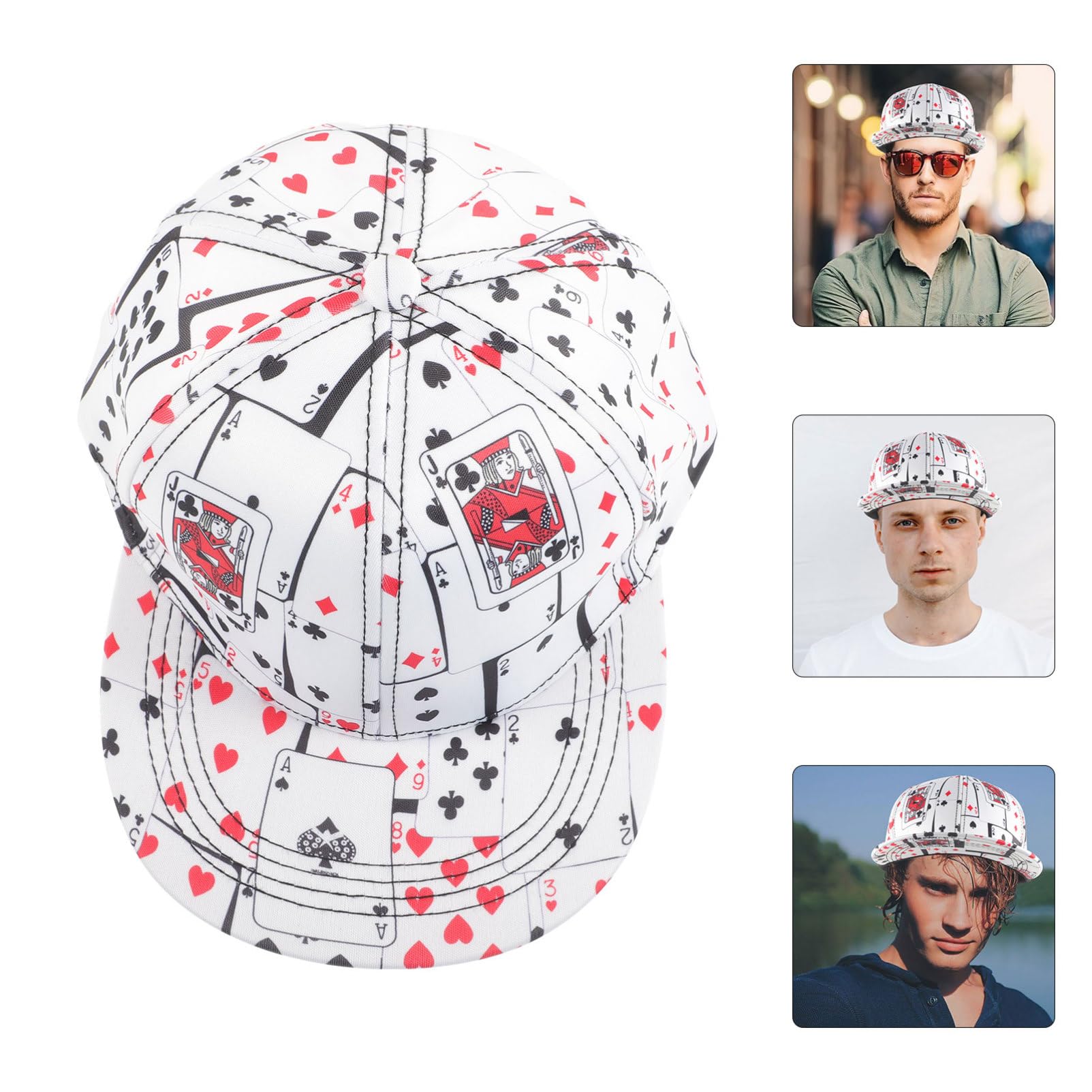CALLARON Baseball Cap Bedrucken Baseballcap Stylische Baseballkappe Bedruckte Baseballkappe Gym Cap Baseball Kappe Schutzhelm Spielkarten-Baseballmütze Baseballmützen für Herren Baumwolle