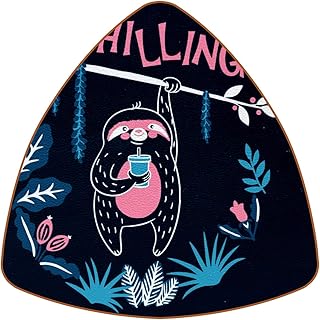 Bennigiry - Set di 6 sottobicchieri con scritta in inglese “Sloth I'm Chilling Out”, per la casa, per la tazza di caffè, birra