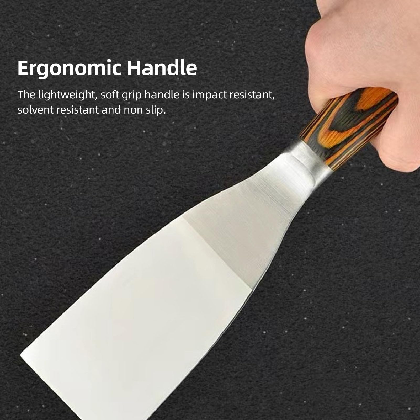 Set di 4 Coltelli per Stucco, Set di Coltelli per Cartongesso Strumento Raschietto per Cartongesso, Coltelli per Stucco in Acciaio Inossidabile Spackle Knife Raschietto per
