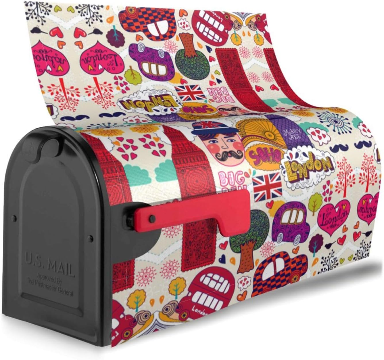 School Newspaper in English Magnetic Mailbox Cover - Outdoor Christmas Mailbox Decor Made from Waterproof Oxford Fabric